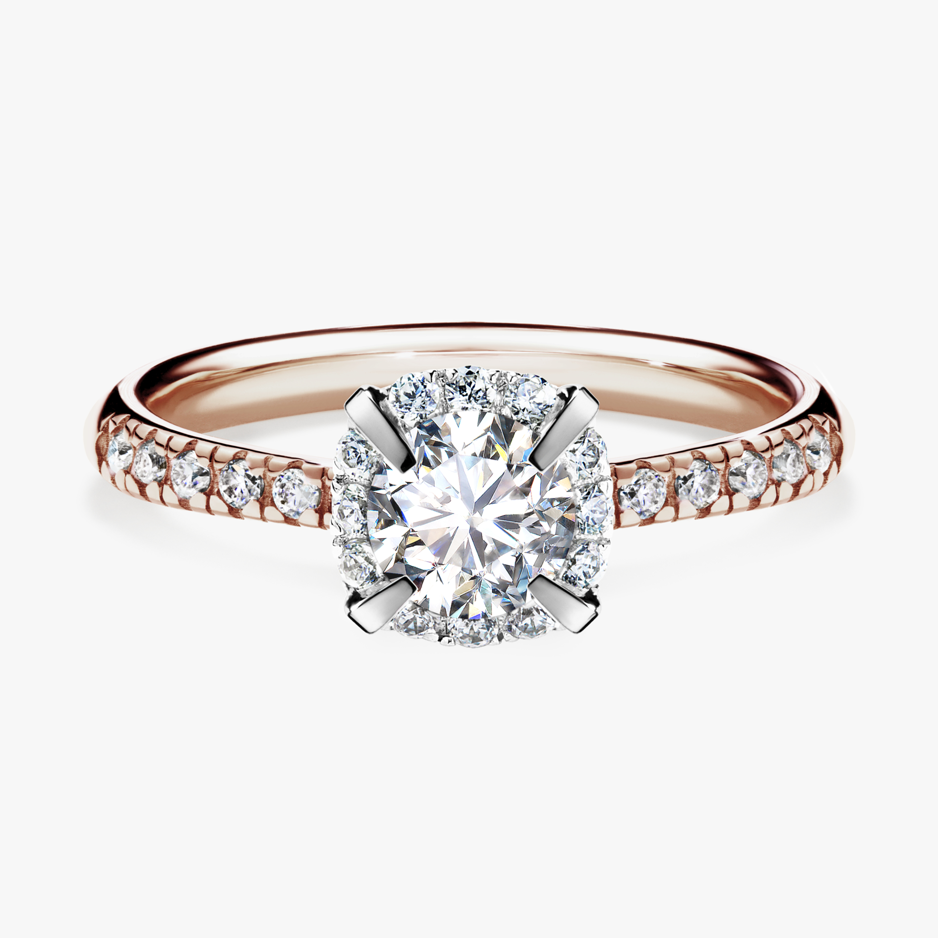 Pierścionek zaręczynowy My Princess z różowego złota z diamentem naturalnym 0,76ct