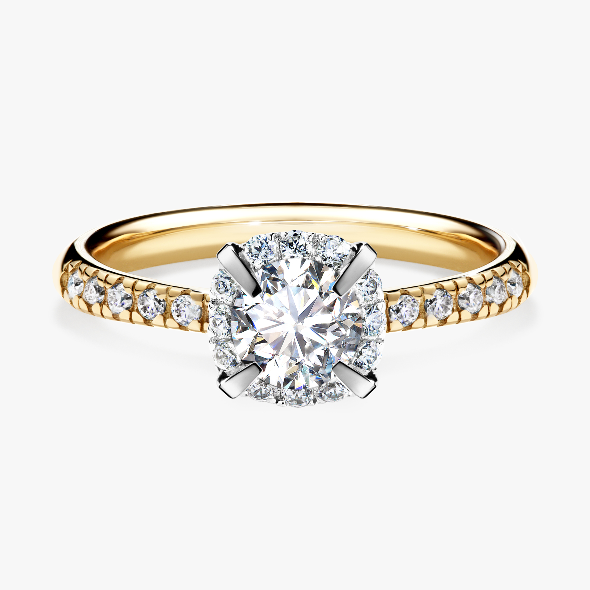 Pierścionek zaręczynowy My Princess z żółtego złota z diamentem naturalnym 0,76ct