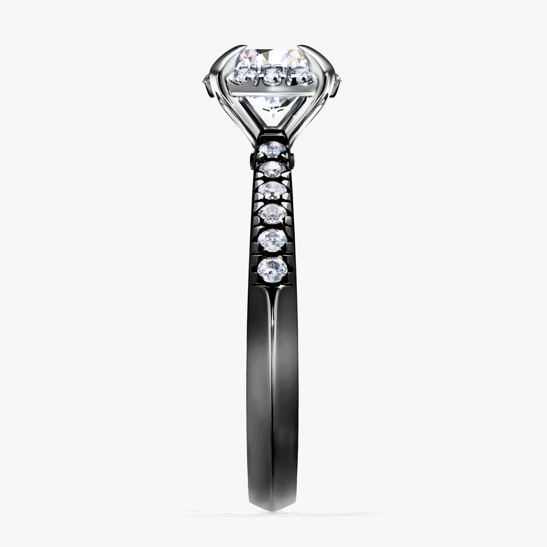 Pierścionek zaręczynowy My Princess z czarnego złota z diamentem naturalnym 1,18ct