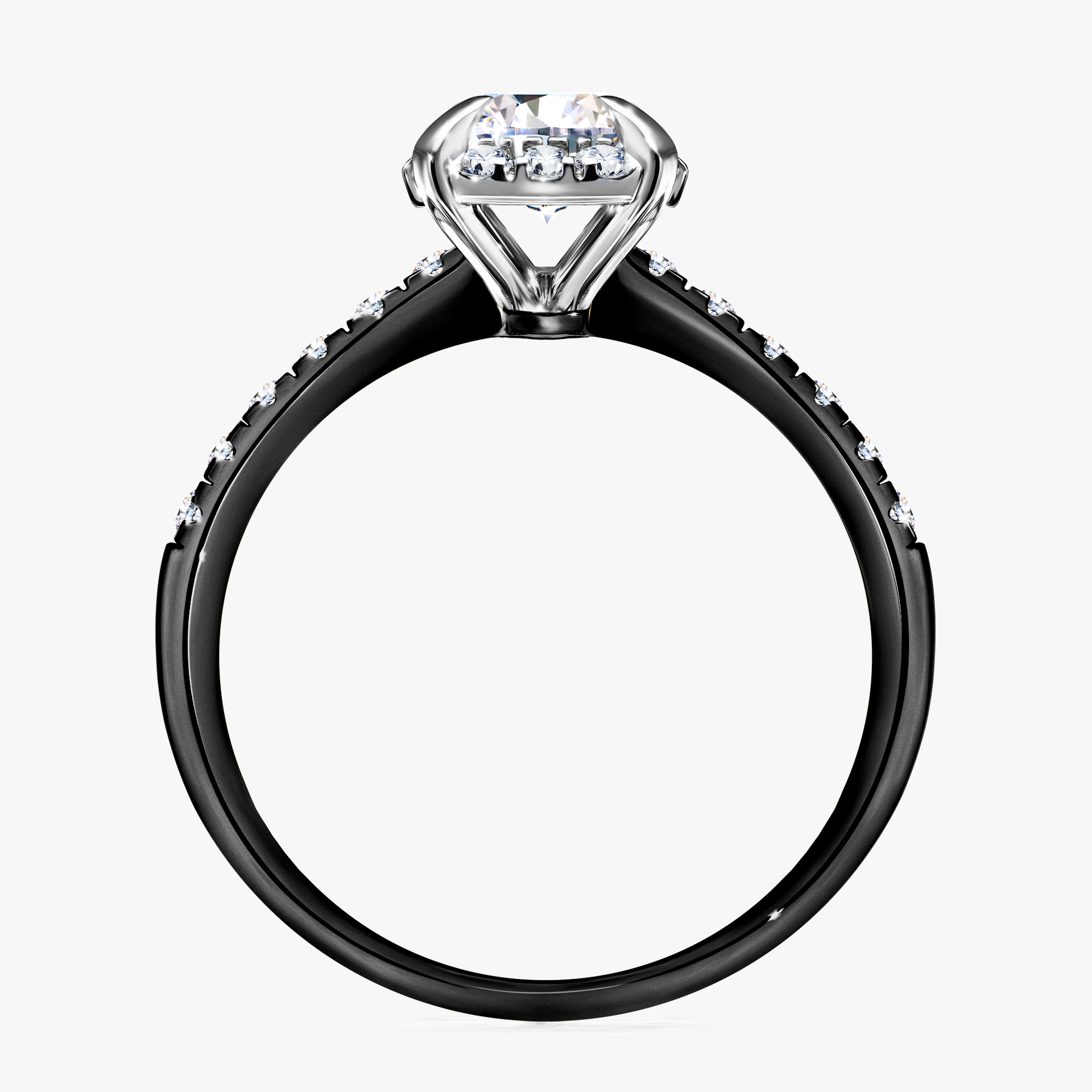 Pierścionek zaręczynowy My Princess z czarnego złota z diamentem naturalnym 1,18ct