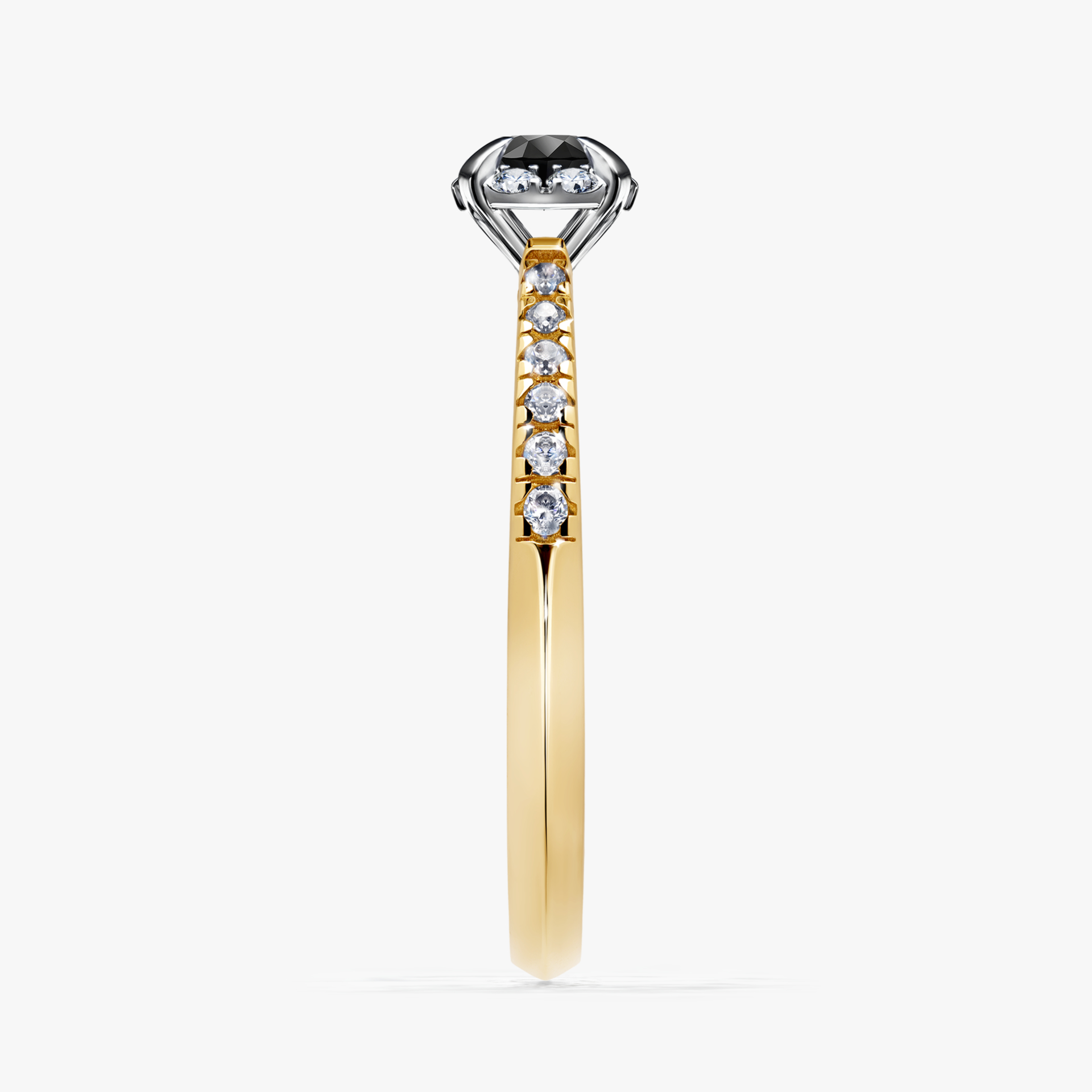 Pierścionek zaręczynowy My Princess z żółtego złota z czarnym diamentem 0,28ct