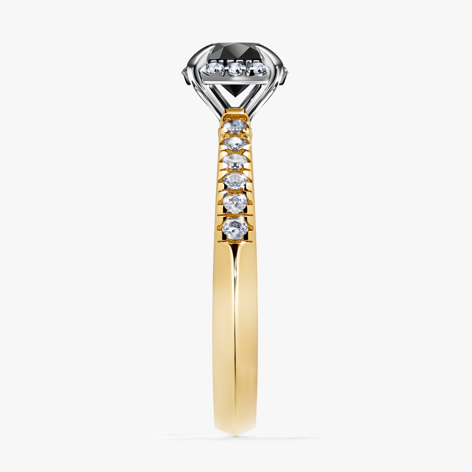 Pierścionek zaręczynowy My Princess z żółtego złota z czarnym diamentem 0,76ct