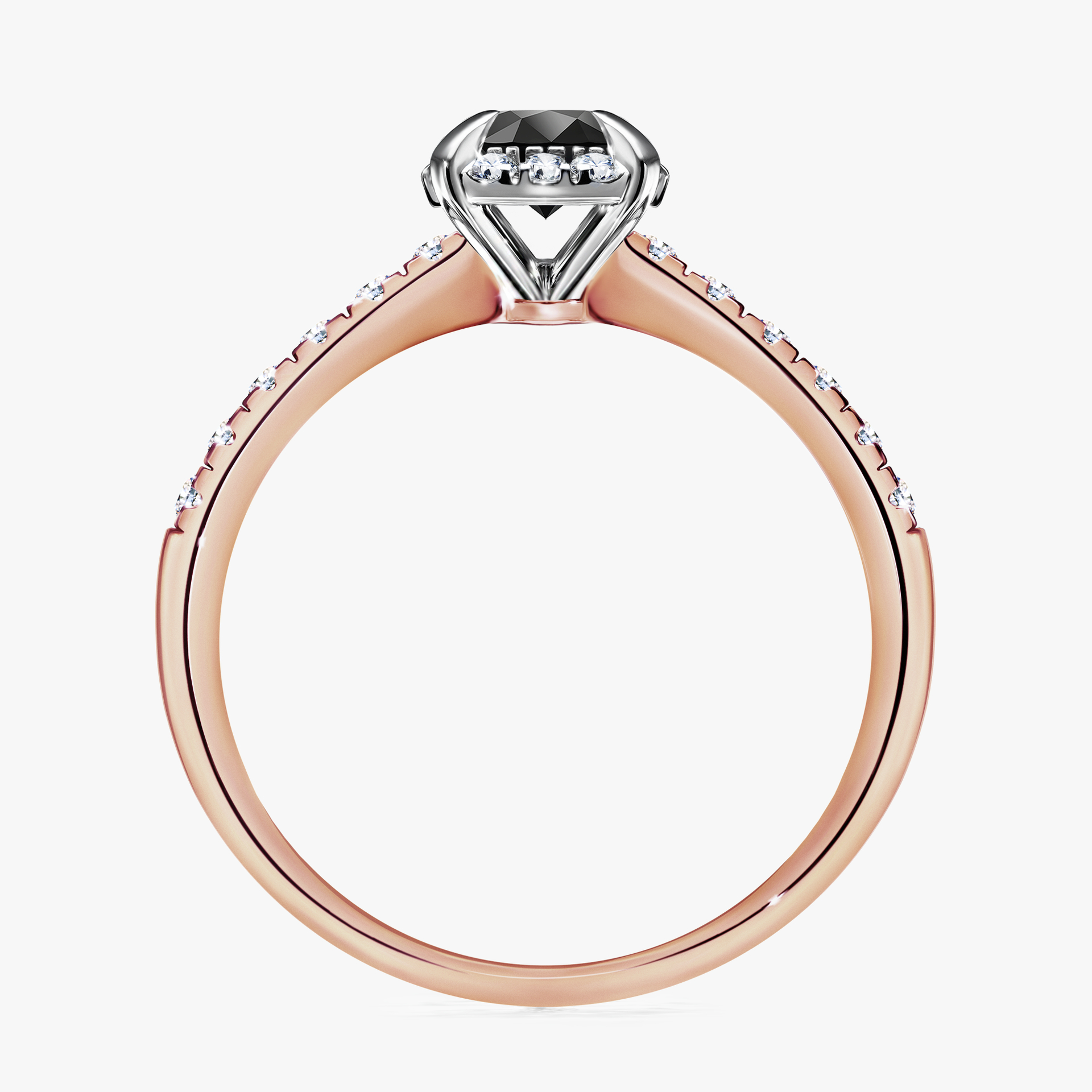 Pierścionek zaręczynowy My Princess z różowego złota z czarnym diamentem 0,76ct