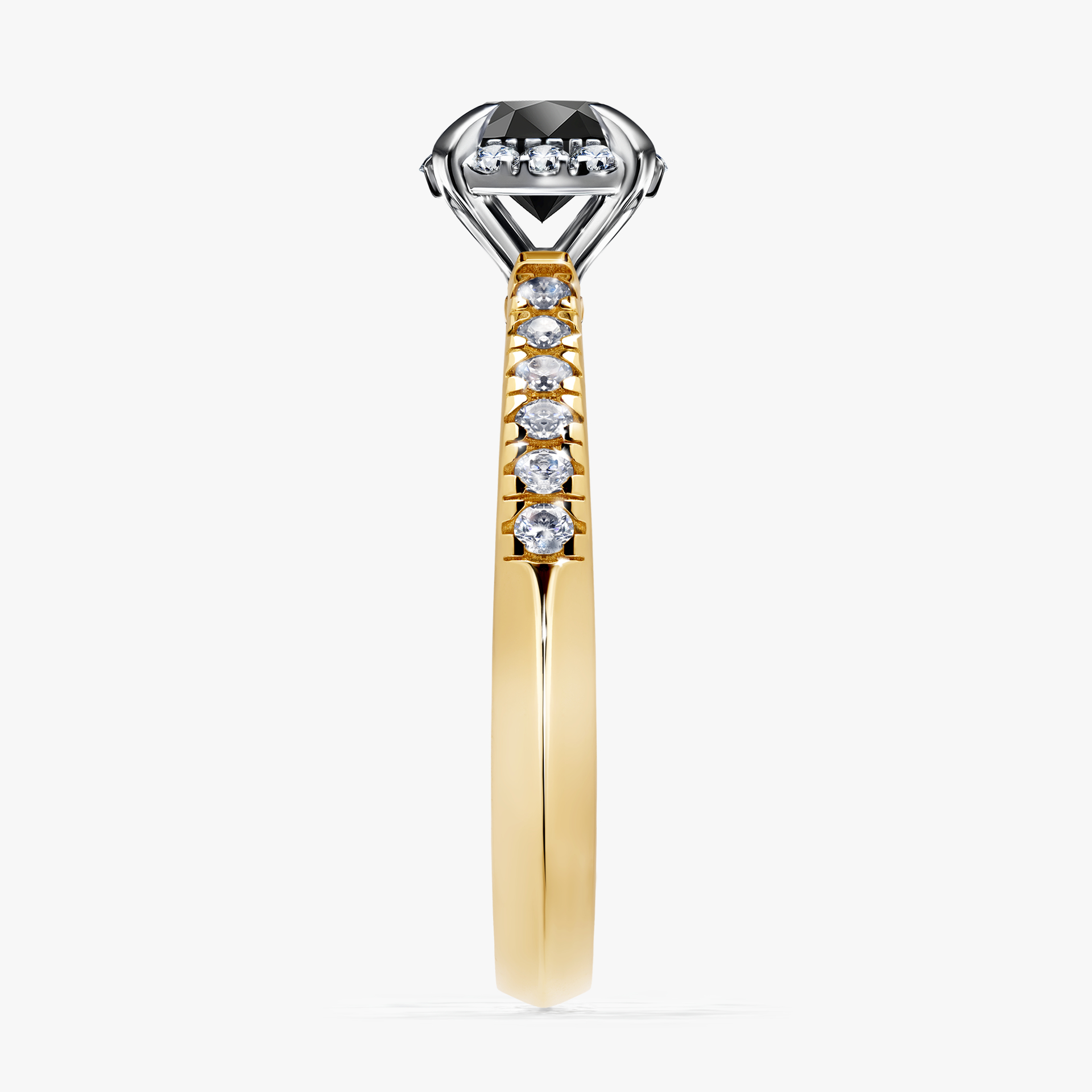 Pierścionek zaręczynowy My Princess z żółtego złota z czarnym diamentem 0,76ct