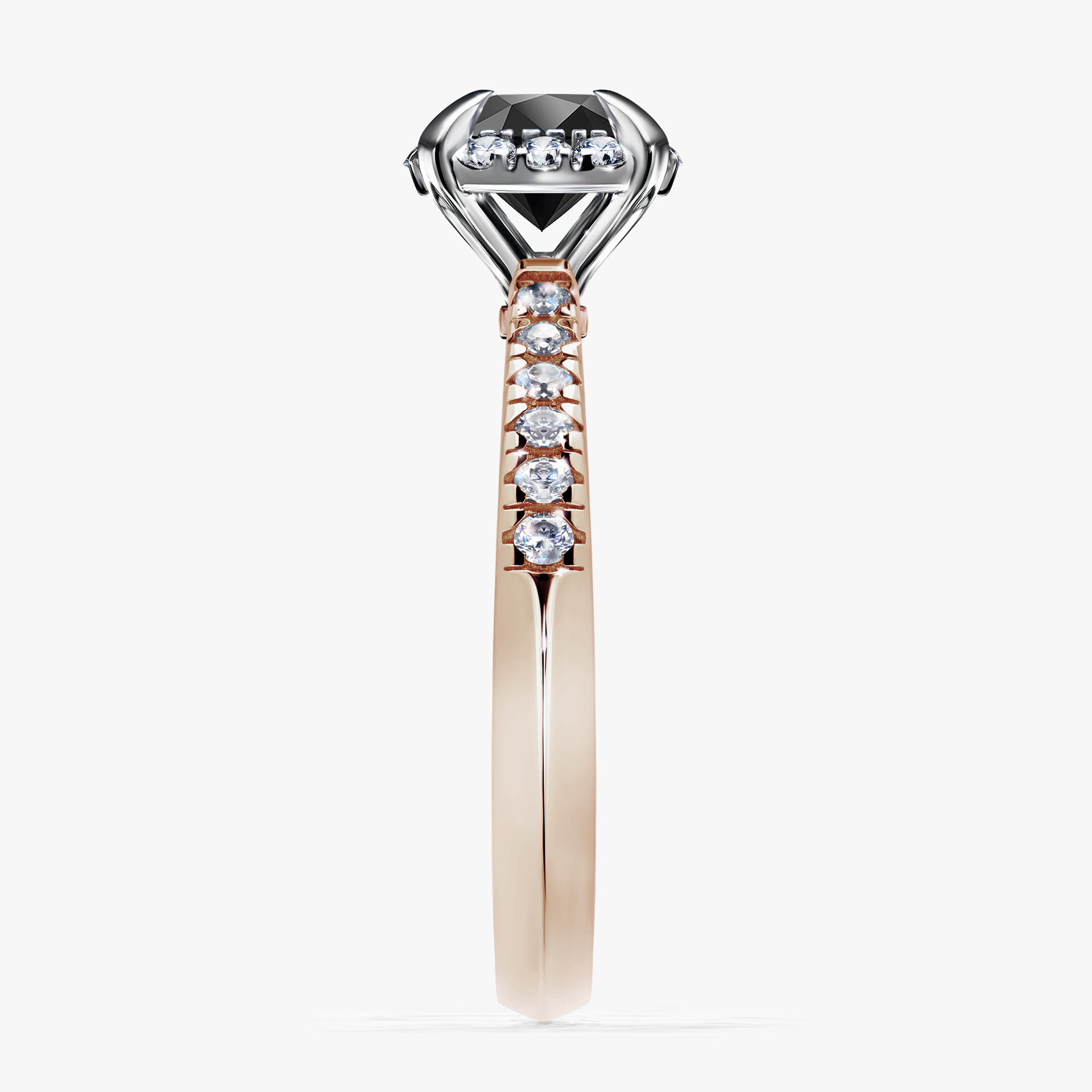 Pierścionek zaręczynowy My Princess z różowego złota z czarnym diamentem 1,18ct