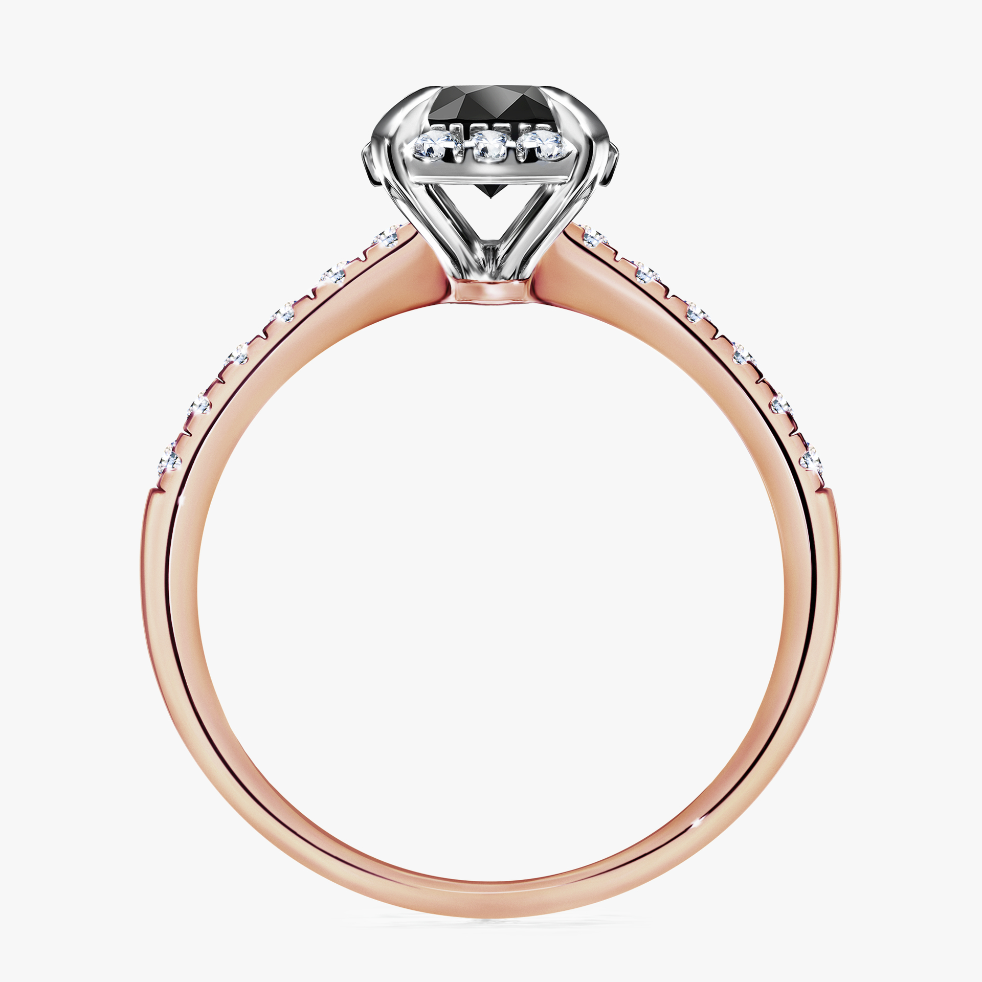 Pierścionek zaręczynowy My Princess z różowego złota z czarnym diamentem 1,18ct