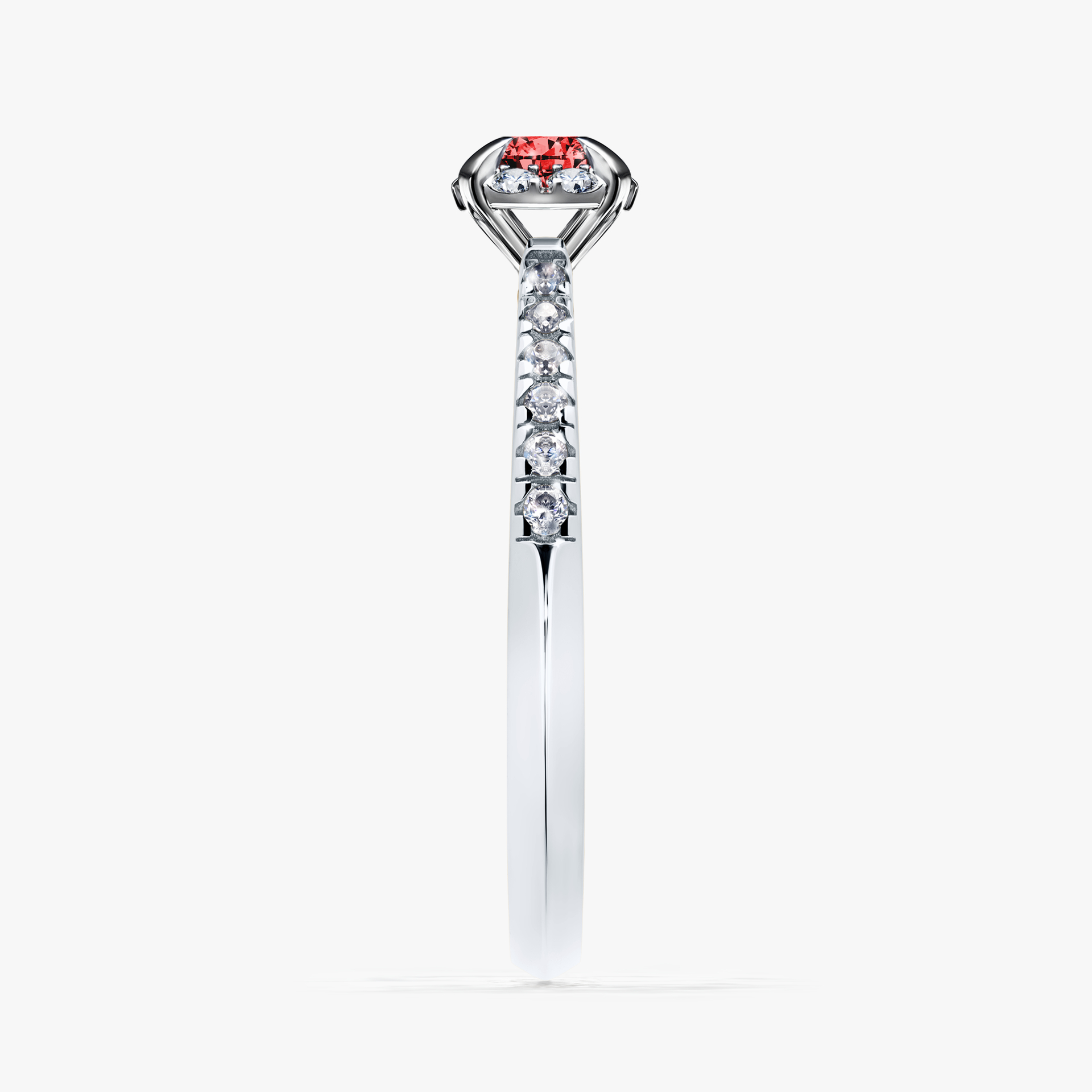 Pierścionek zaręczynowy My Princess z białego złota z czerwonym diamentem 0,28ct