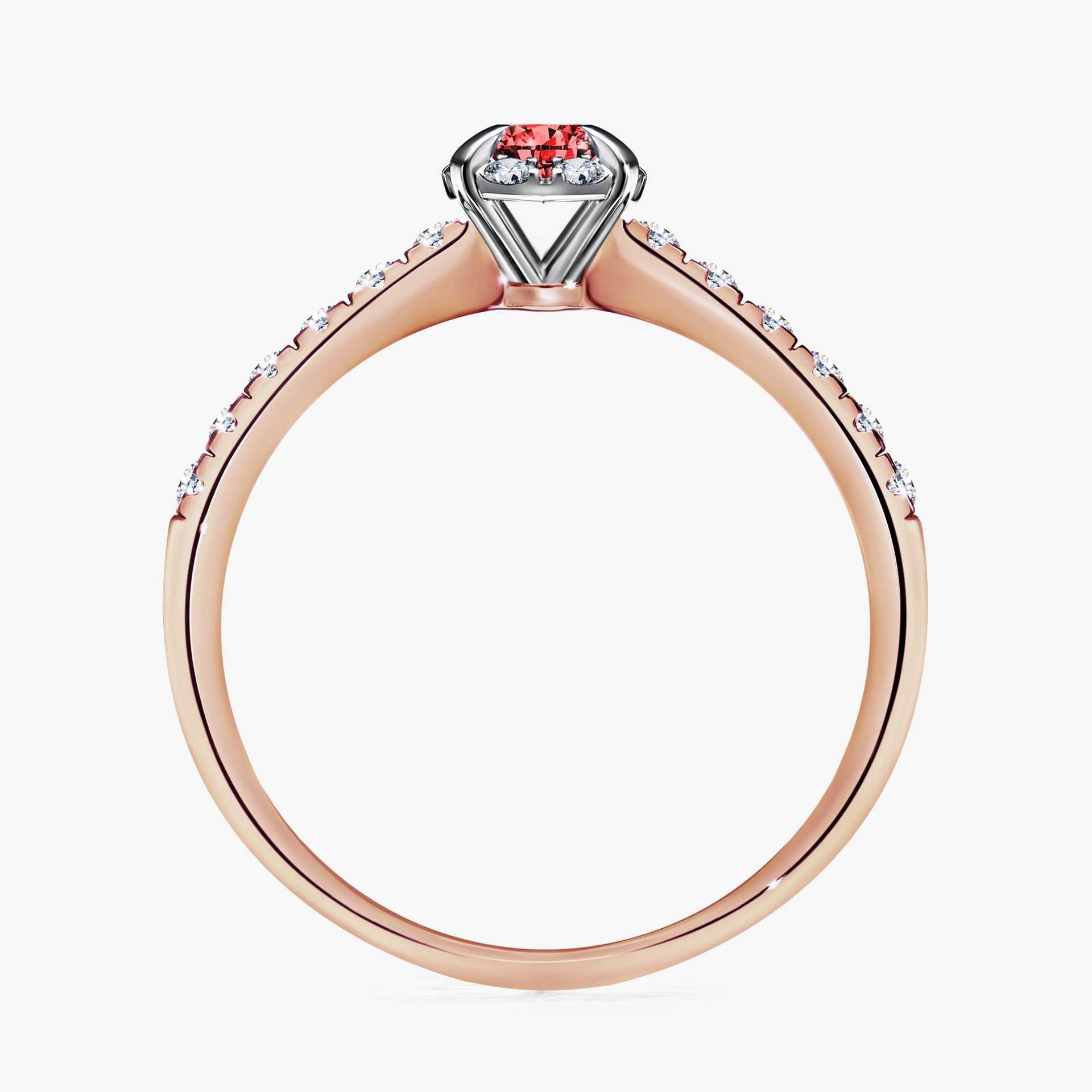 Pierścionek zaręczynowy My Princess z różowego złota z czerwonym diamentem 0,28ct