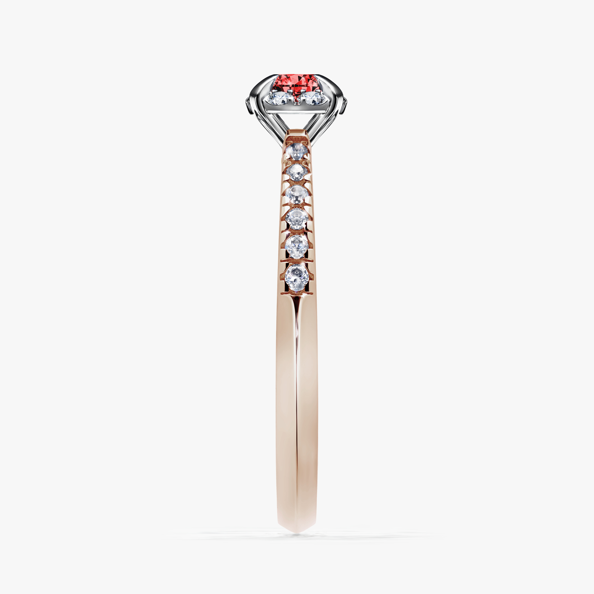 Pierścionek zaręczynowy My Princess z różowego złota z czerwonym diamentem 0,28ct