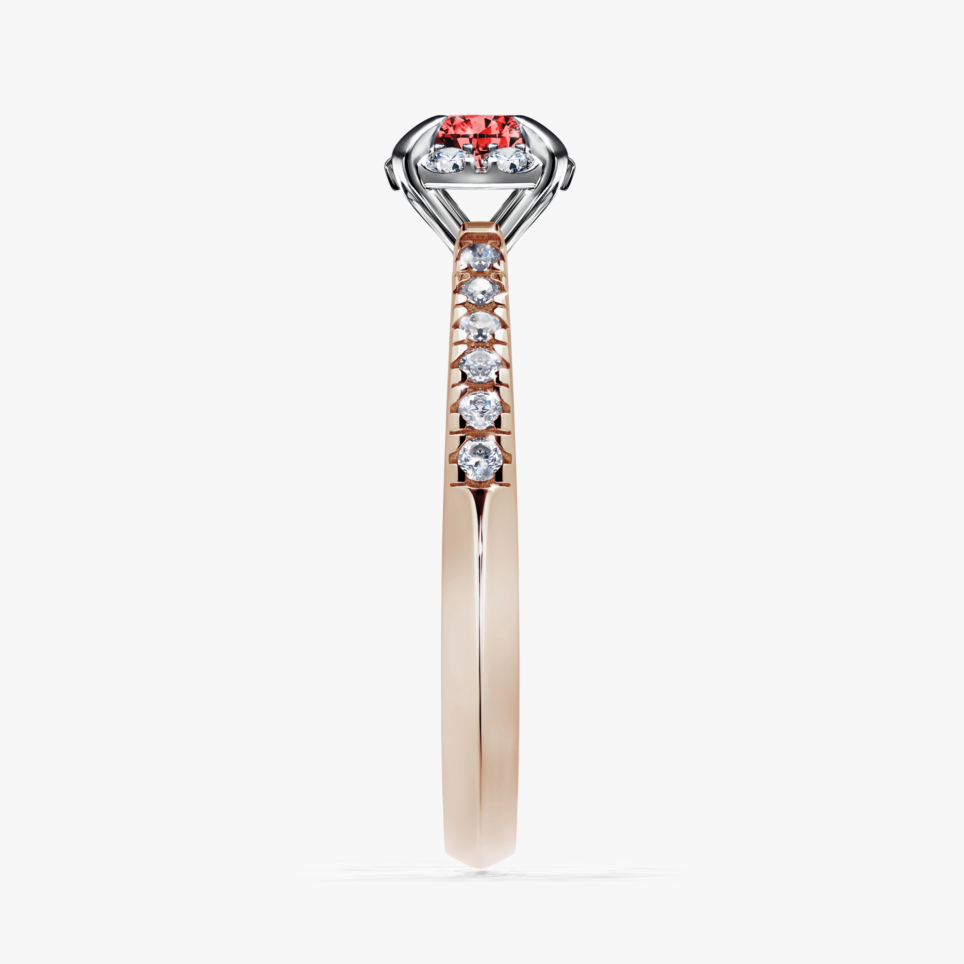 Pierścionek zaręczynowy My Princess z różowego złota z czerwonym diamentem 0,47ct