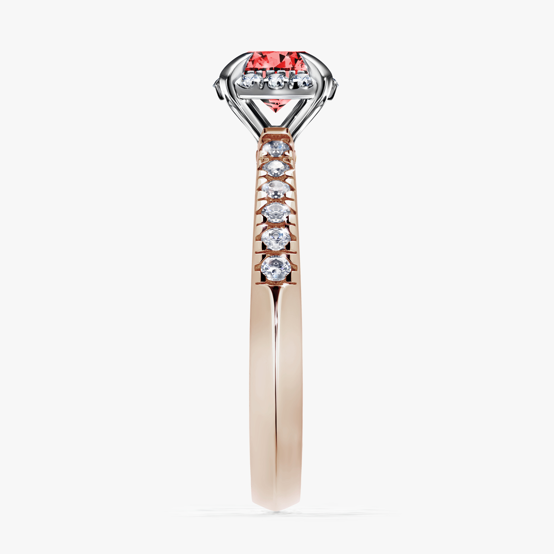 Pierścionek zaręczynowy My Princess z różowego złota z czerwonym diamentem 0,76ct