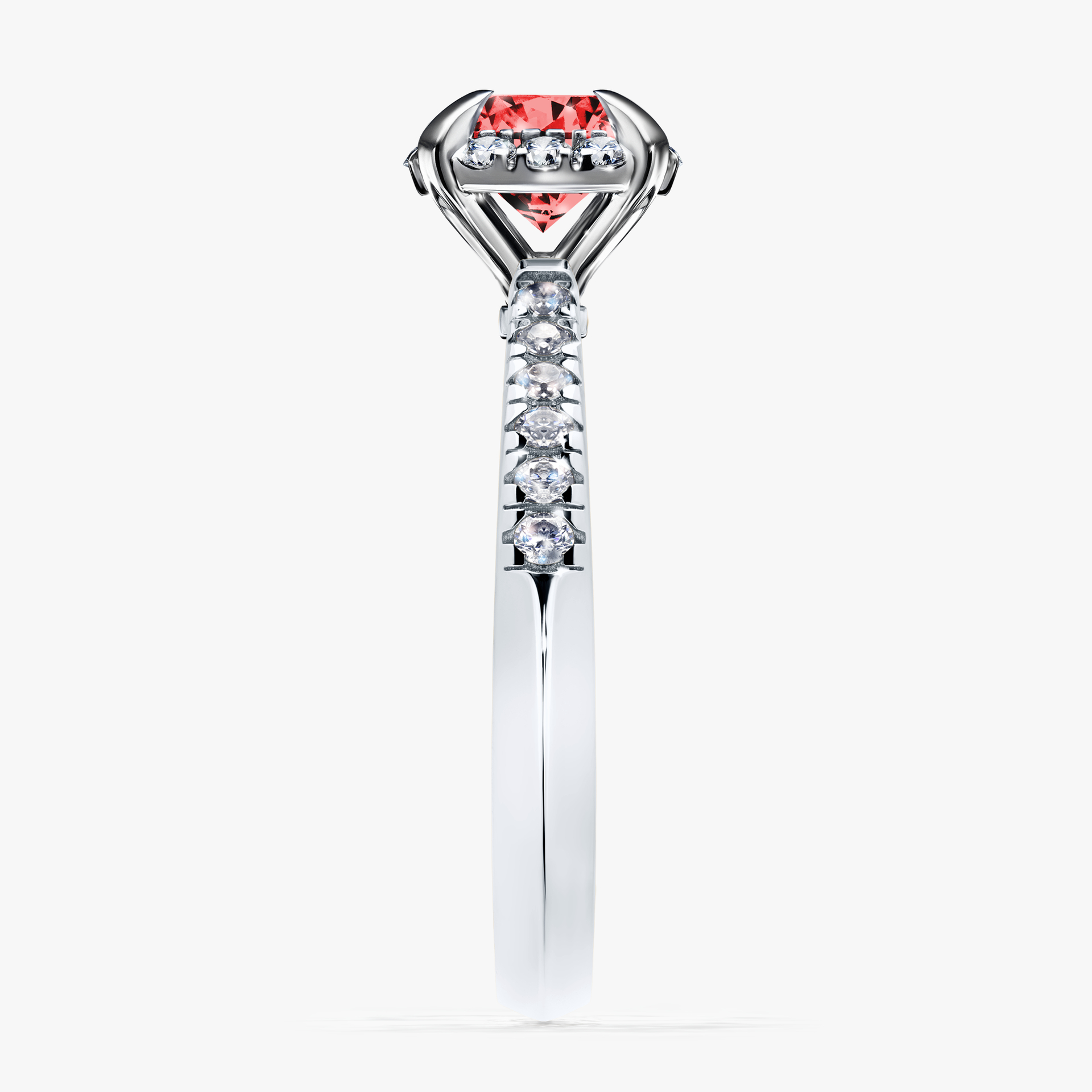Pierścionek zaręczynowy My Princess z białego złota z czerwonym diamentem 1,18ct