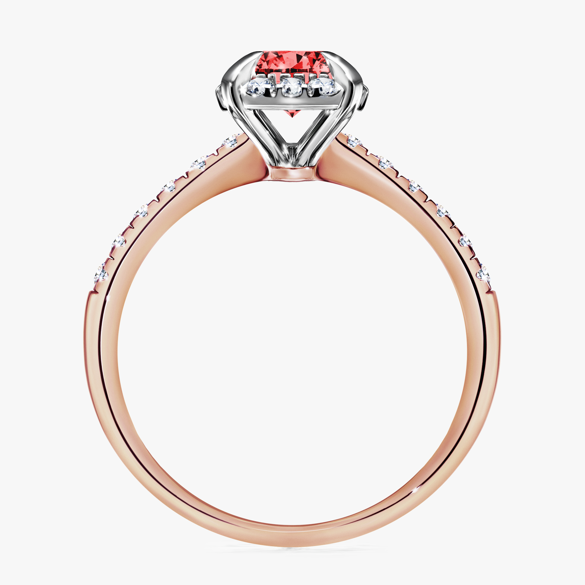 Pierścionek zaręczynowy My Princess z różowego złota z czerwonym diamentem 1,18ct