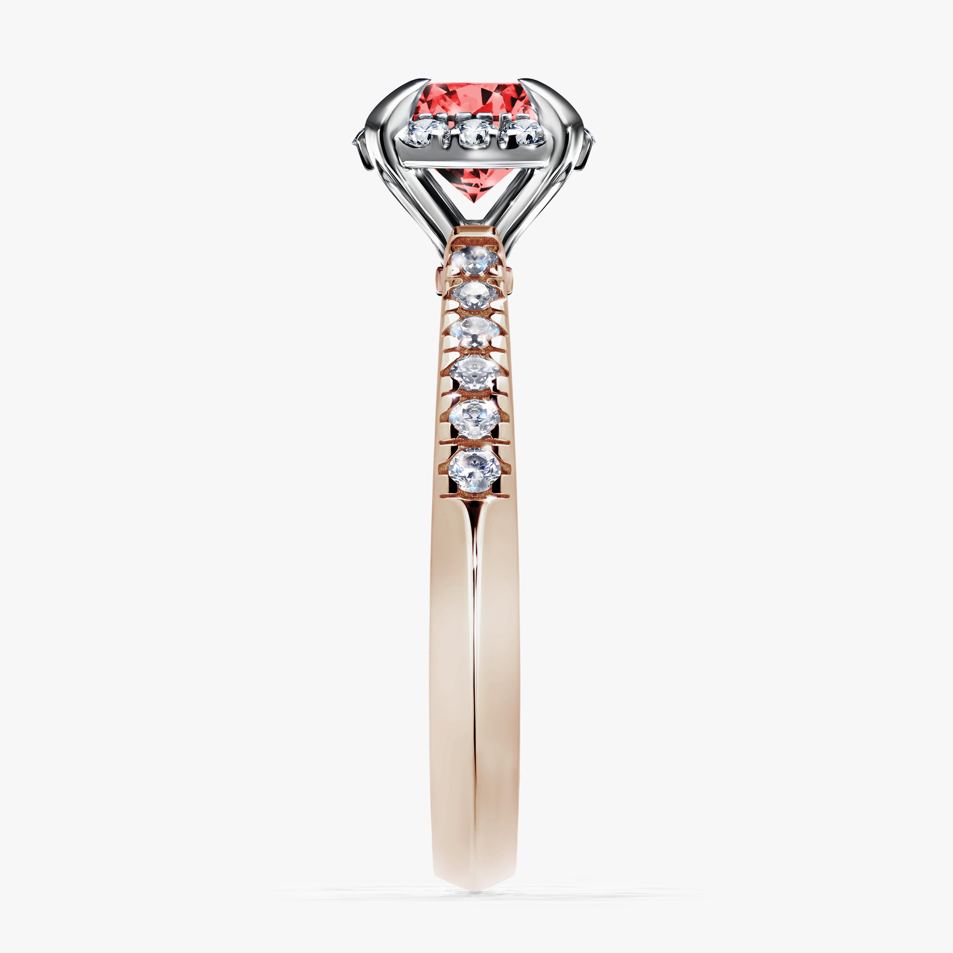 Pierścionek zaręczynowy My Princess z różowego złota z czerwonym diamentem 1,18ct