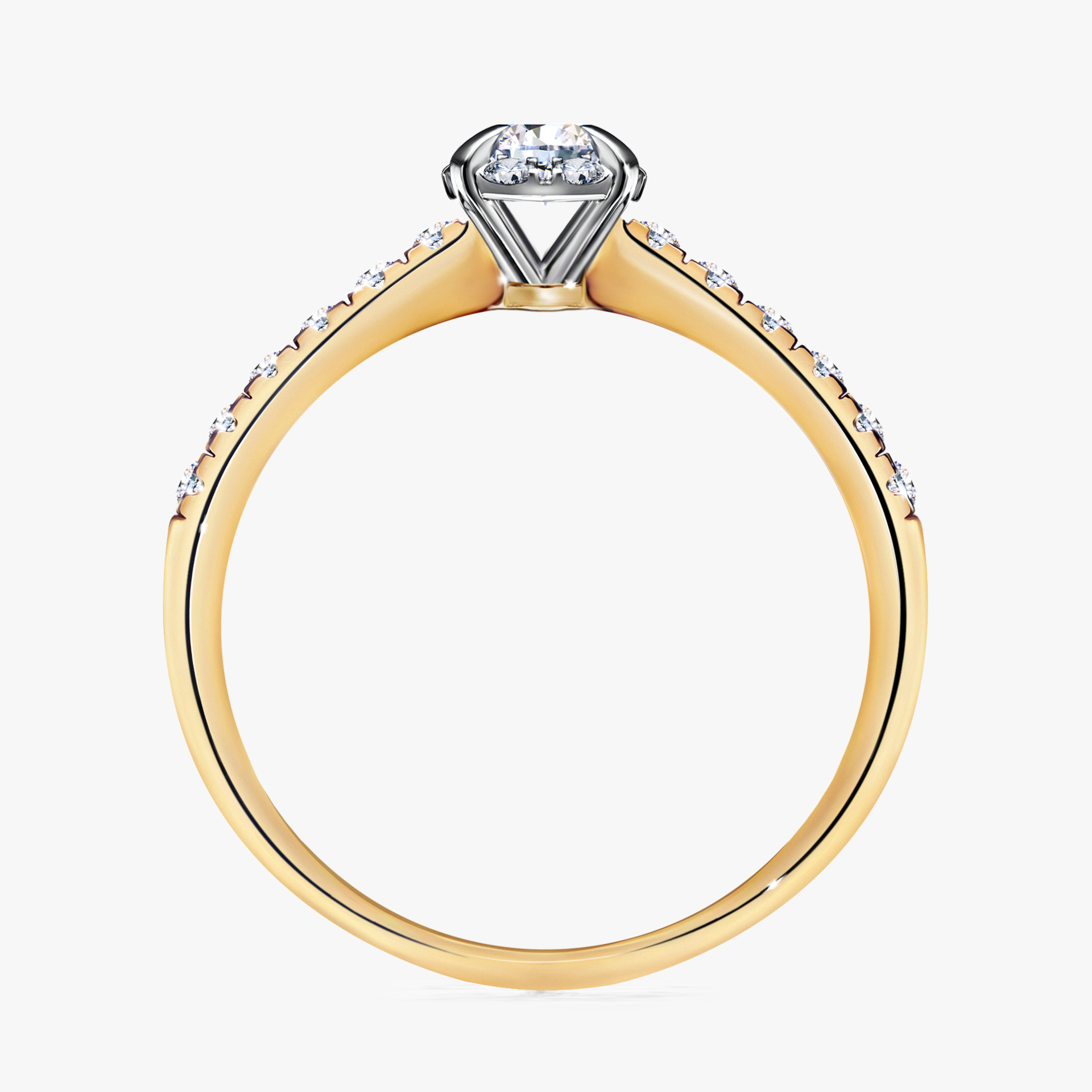 Pierścionek zaręczynowy My Princess z żółtego złota z diamentem laboratoryjnym 0,28ct