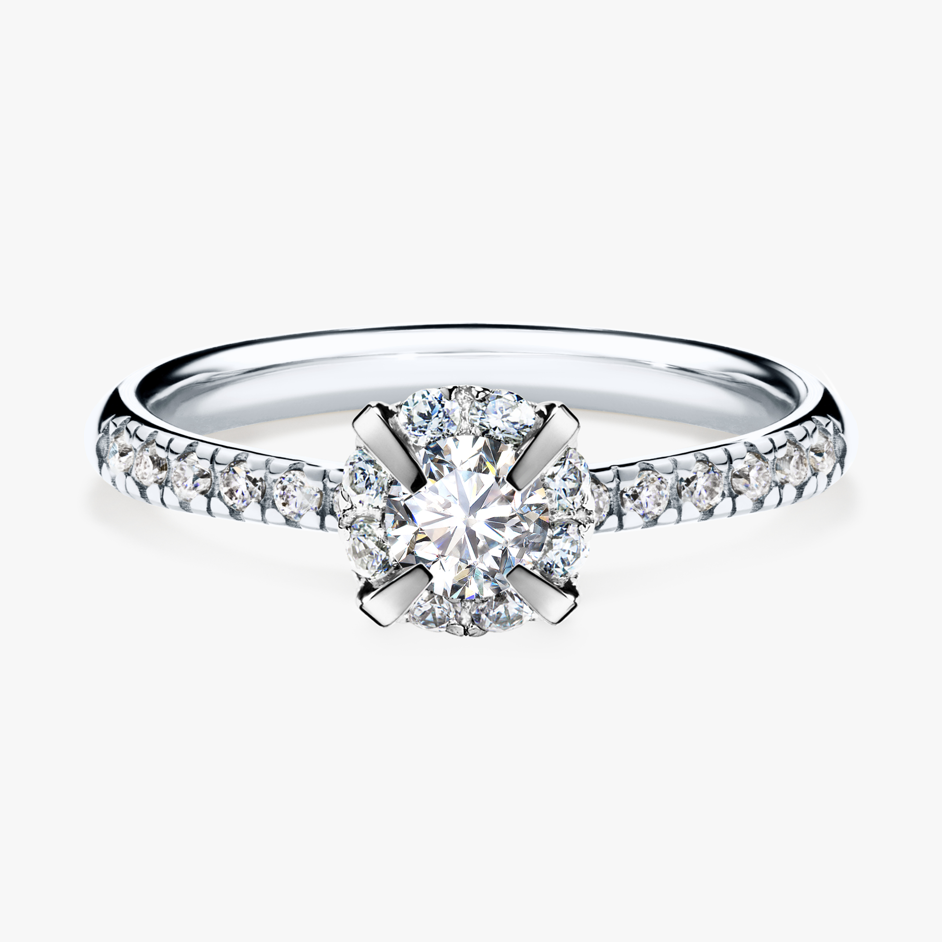 Pierścionek zaręczynowy My Princess z białego złota z diamentem laboratoryjnym 0,47ct