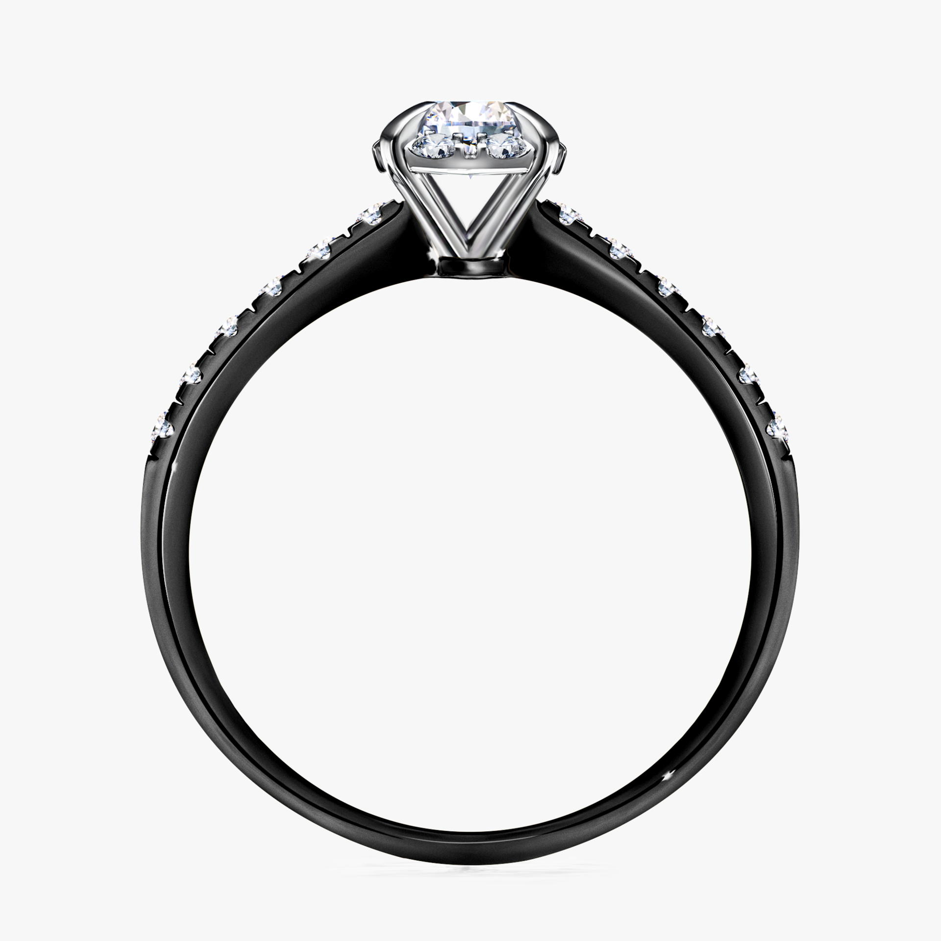 Pierścionek zaręczynowy My Princess z czarnego złota z diamentem laboratoryjnym 0,47ct