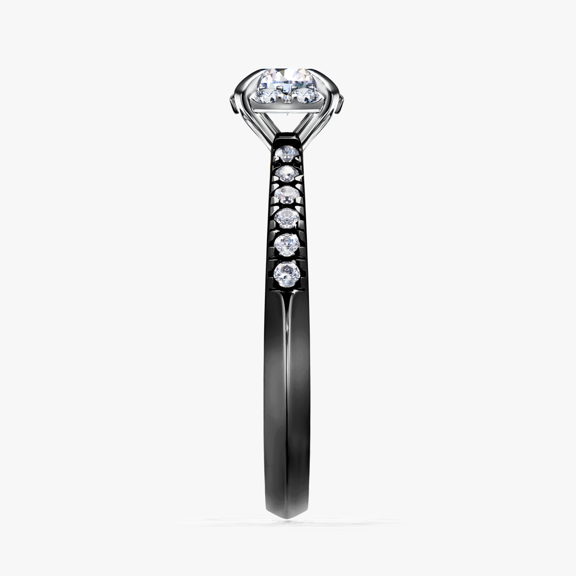 Pierścionek zaręczynowy My Princess z czarnego złota z diamentem laboratoryjnym 0,47ct