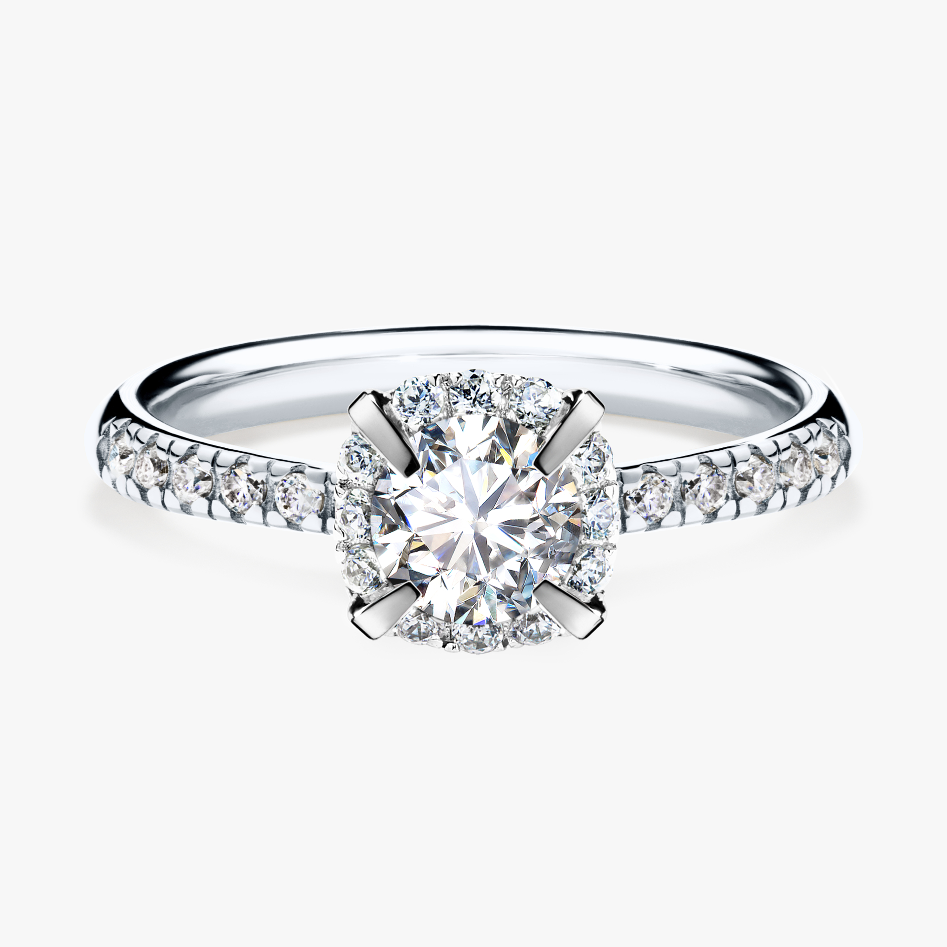 Pierścionek zaręczynowy My Princess z białego złota z diamentem laboratoryjnym 0,76ct