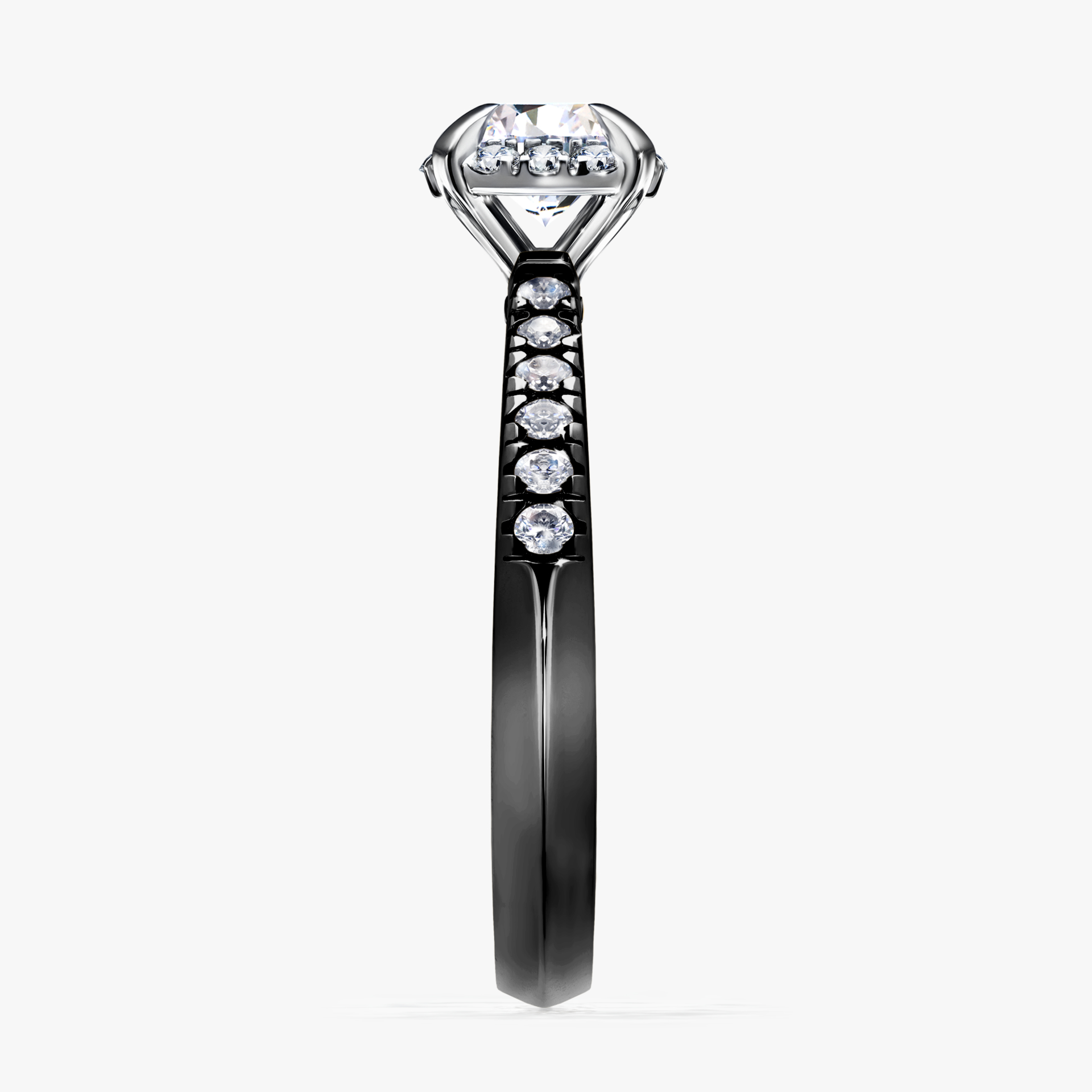 Pierścionek zaręczynowy My Princess z czarnego złota z diamentem laboratoryjnym 0,76ct