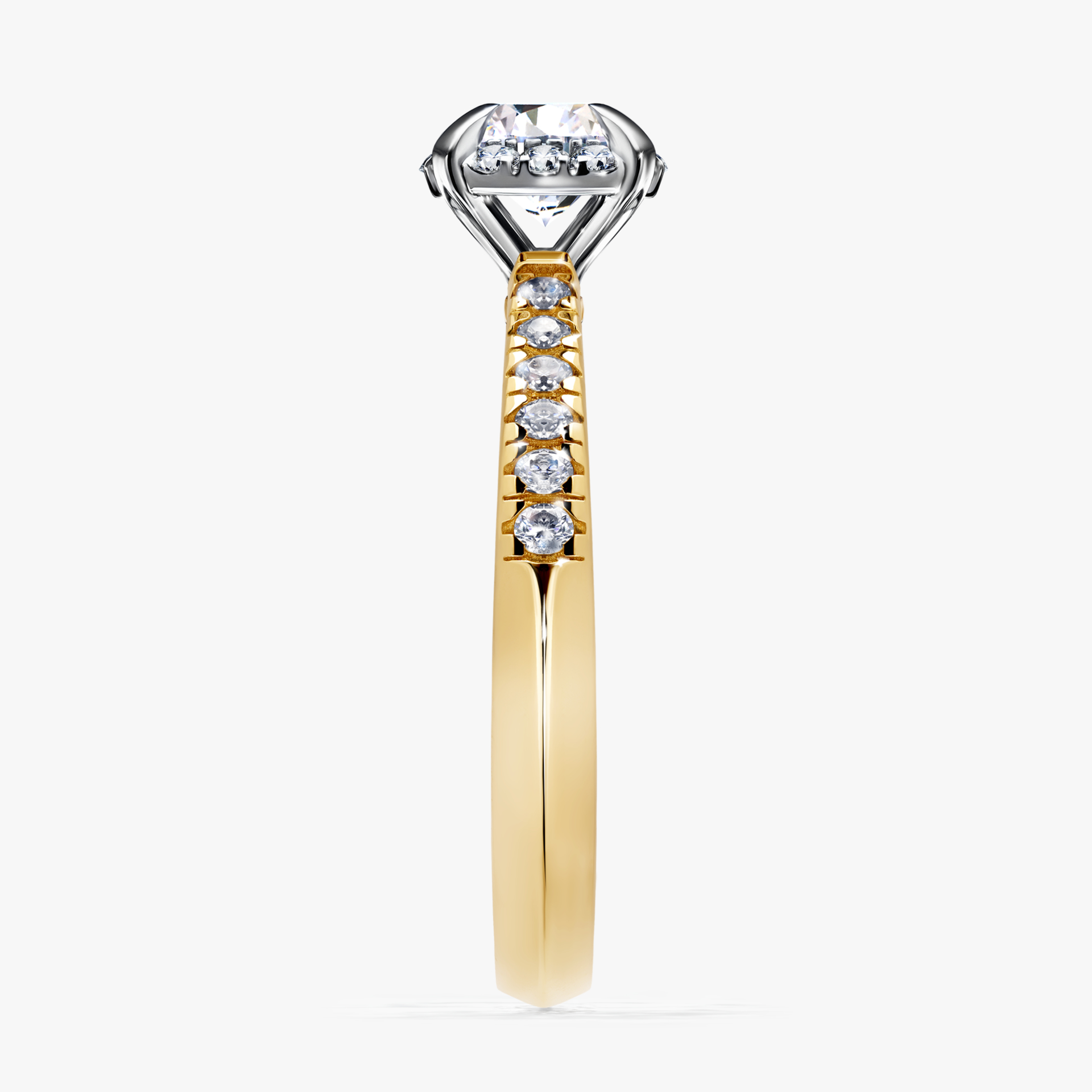 Pierścionek zaręczynowy My Princess z żółtego złota z diamentem laboratoryjnym 0,76ct
