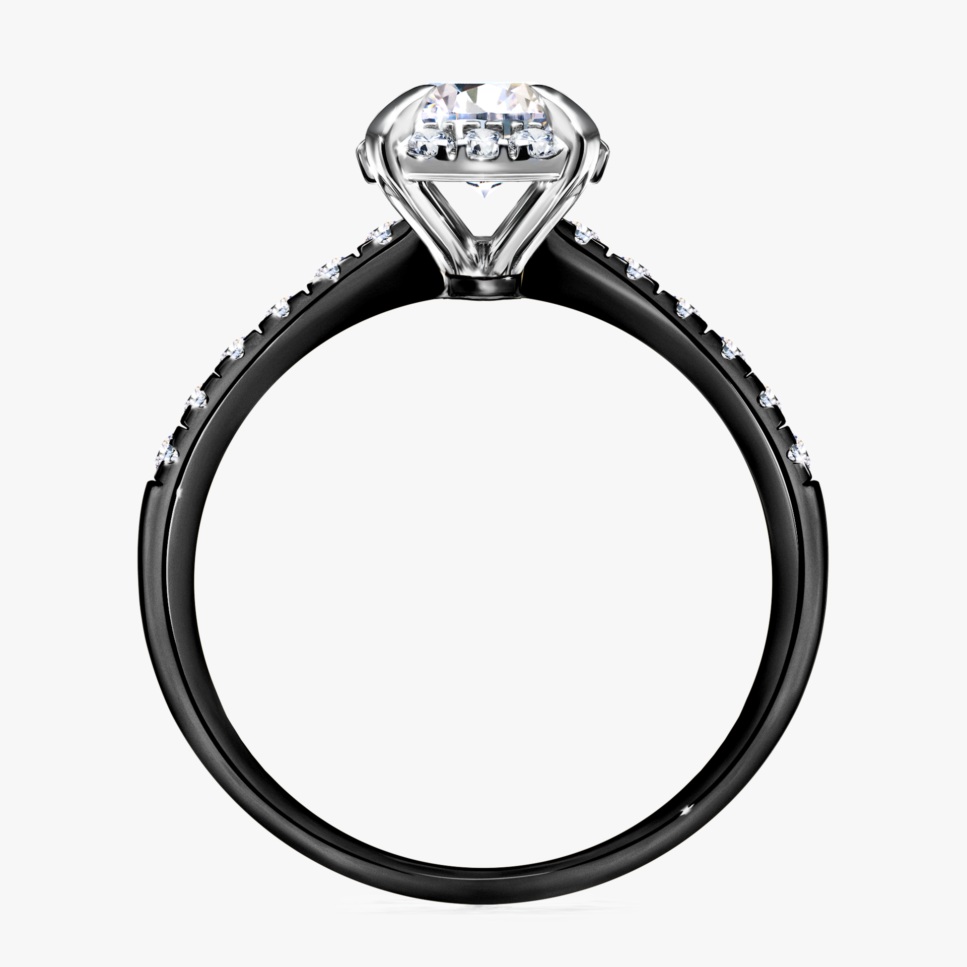Pierścionek zaręczynowy My Princess z czarnego złota z diamentem laboratoryjnym 1,18ct