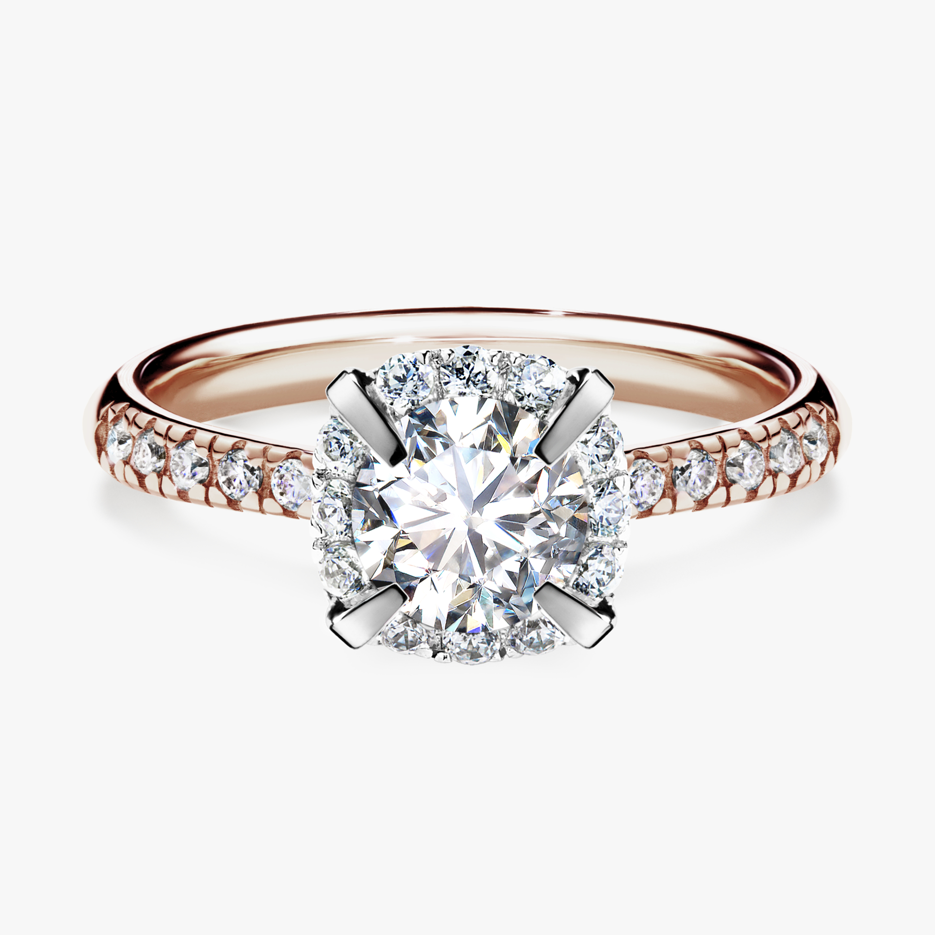 Pierścionek zaręczynowy My Princess z różowego złota z diamentem laboratoryjnym 1,18ct