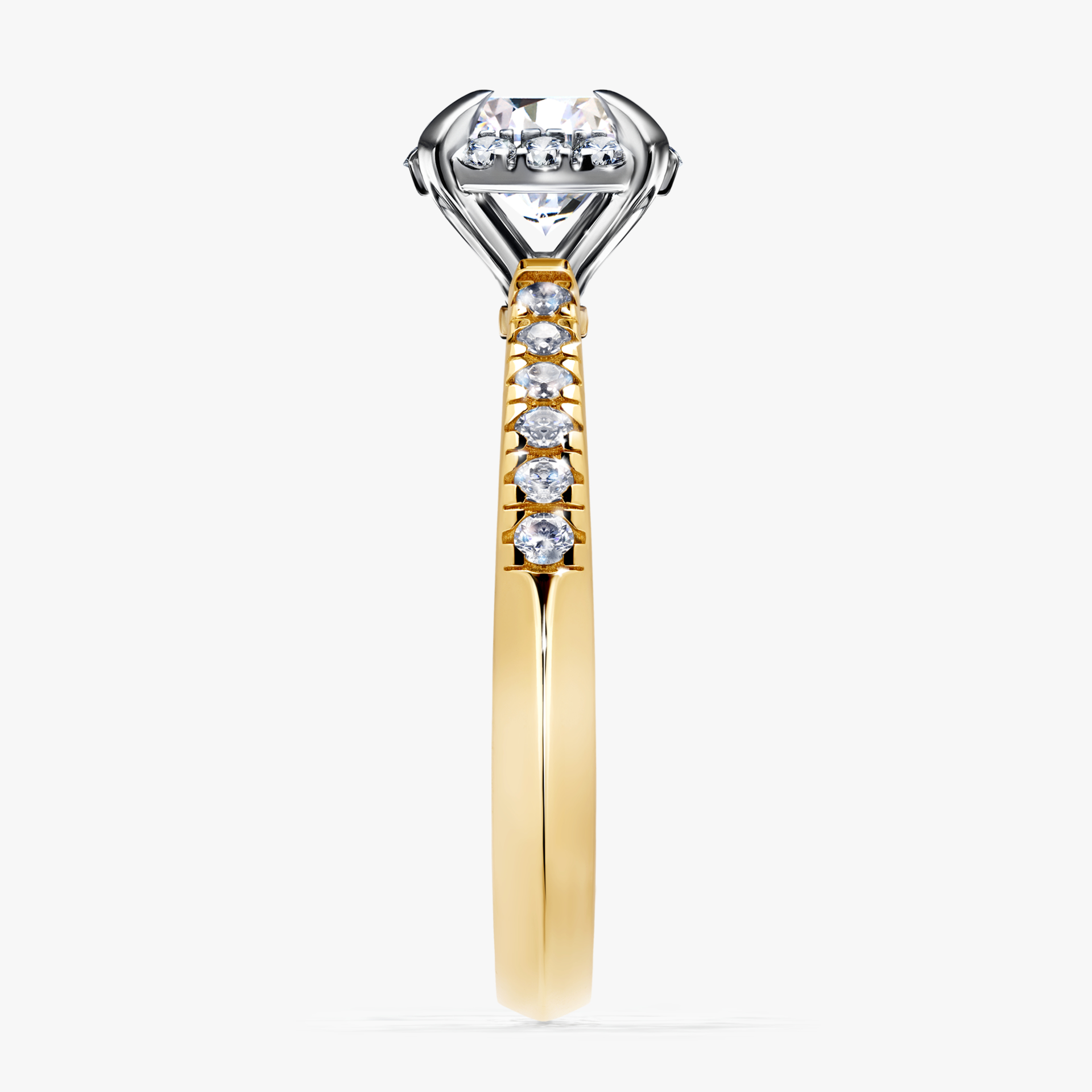 Pierścionek zaręczynowy My Princess z żółtego złota z diamentem laboratoryjnym 1,18ct