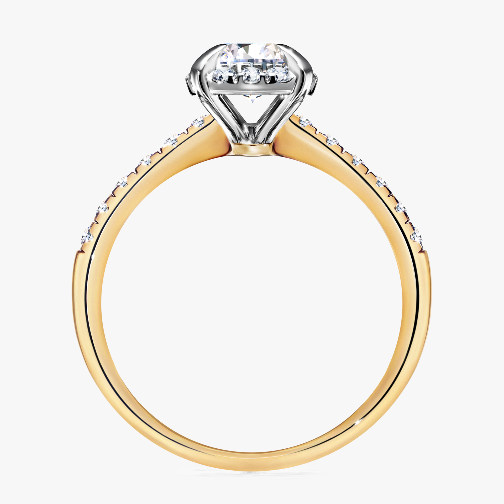 Pierścionek zaręczynowy My Princess z żółtego złota z diamentem laboratoryjnym 1,18ct