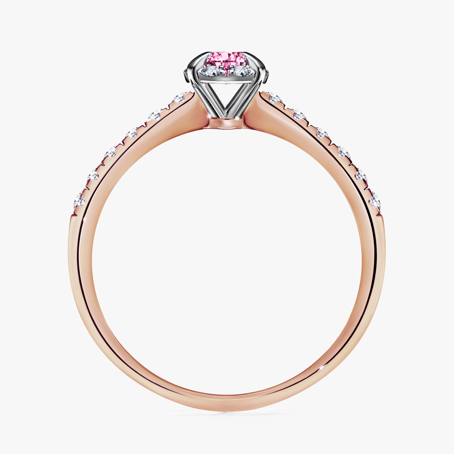 Pierścionek zaręczynowy My Princess z różowego złota z różowym diamentem 0,28ct