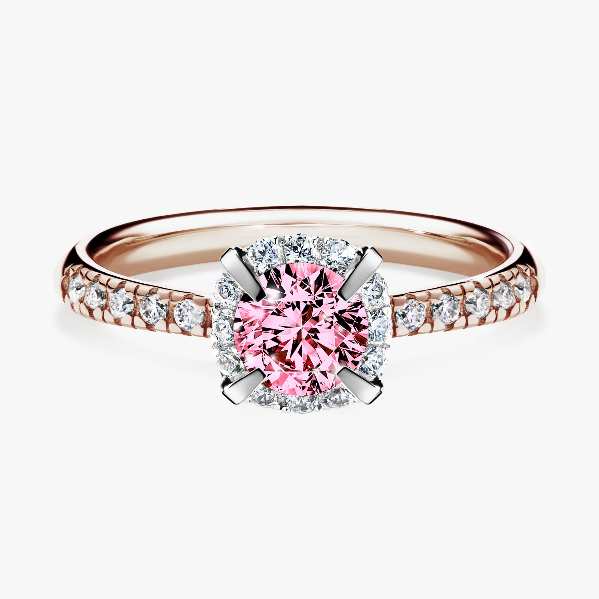 Pierścionek zaręczynowy My Princess z różowego złota z różowym diamentem 0,76ct