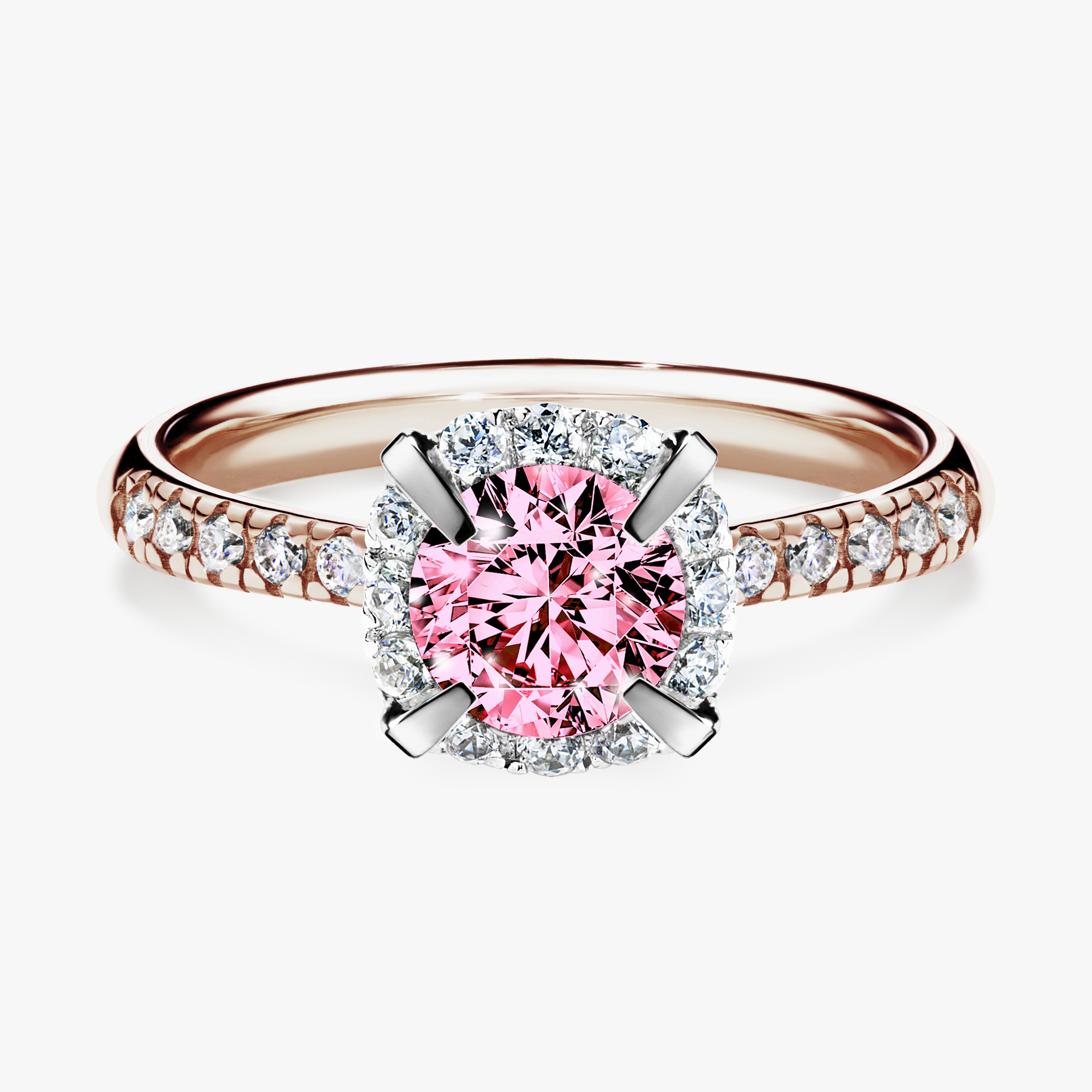 Pierścionek zaręczynowy My Princess z różowego złota z różowym diamentem 1,18ct