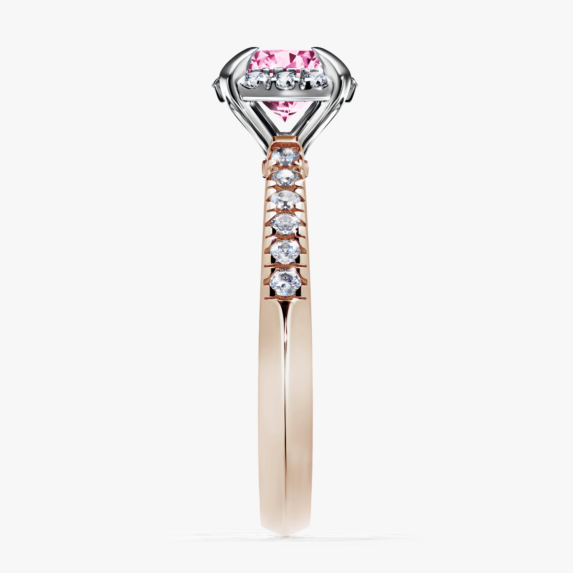 Pierścionek zaręczynowy My Princess z różowego złota z różowym diamentem 1,18ct
