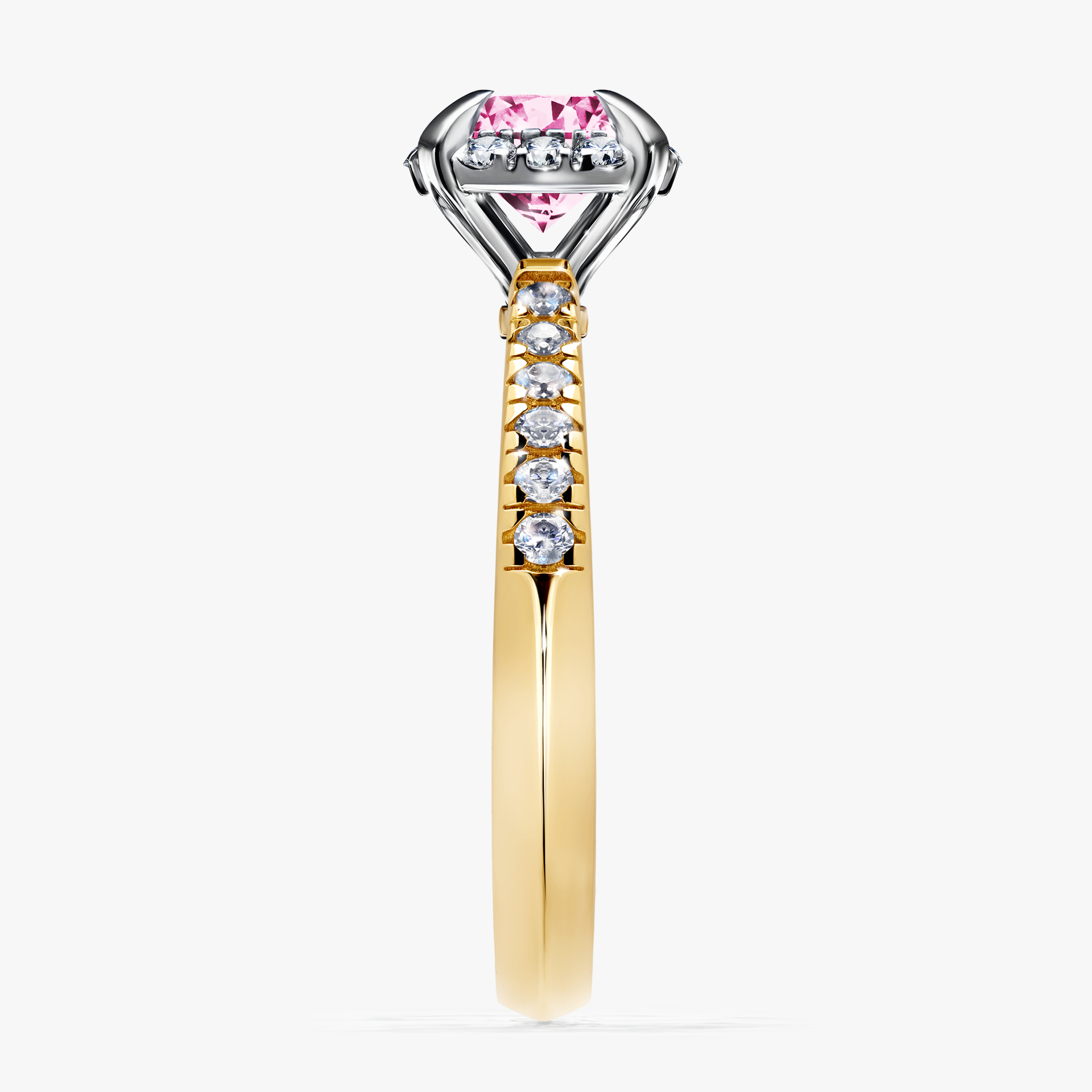 Pierścionek zaręczynowy My Princess z żółtego złota z różowym diamentem 1,18ct