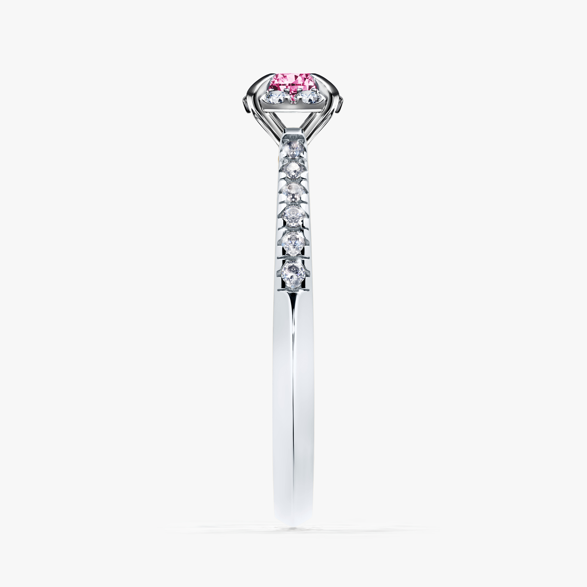 Pierścionek zaręczynowy My Princess z białego złota z różowym diamentem 0,28ct
