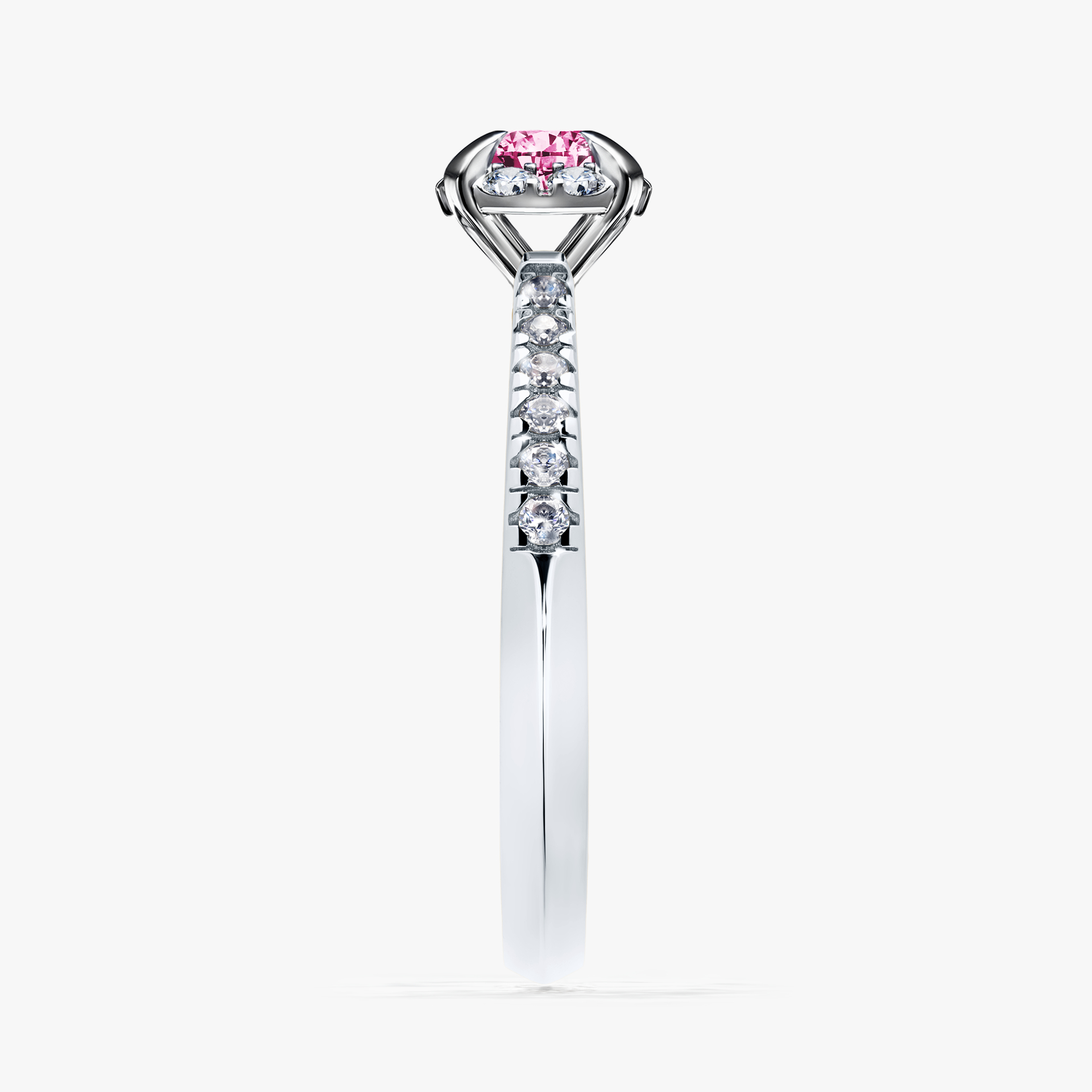 Pierścionek zaręczynowy My Princess z białego złota z różowym diamentem 0,47ct