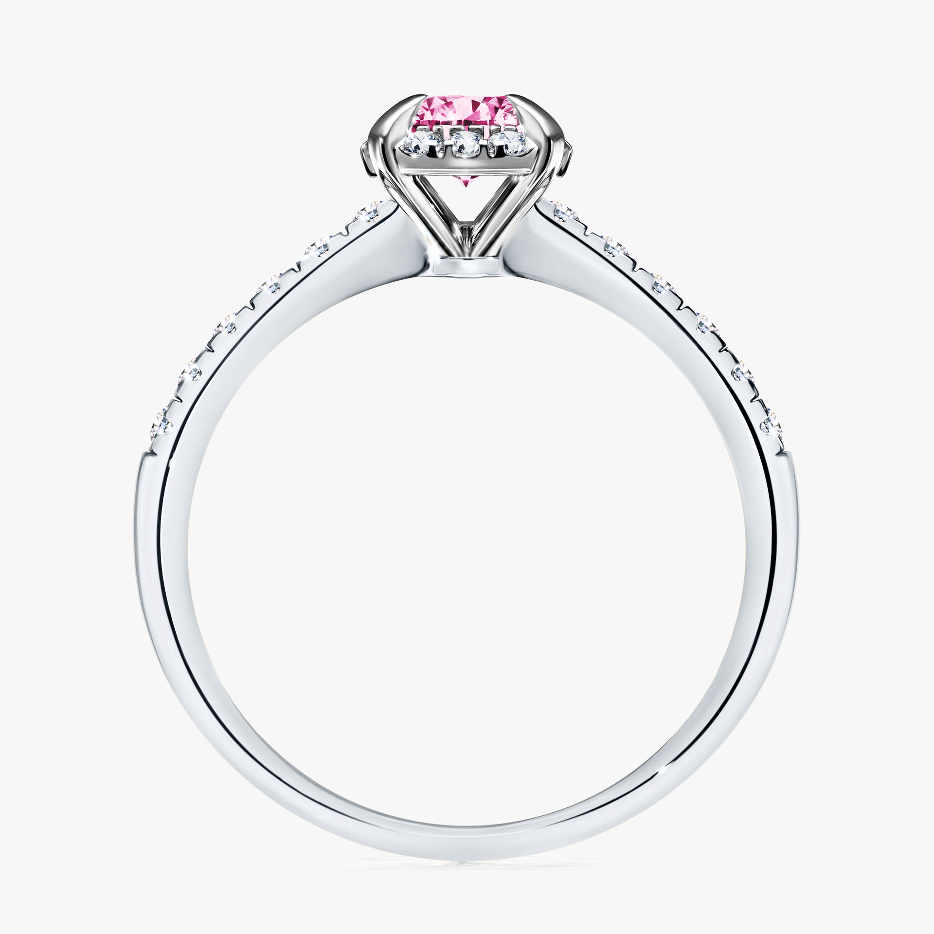 Pierścionek zaręczynowy My Princess z białego złota z różowym diamentem 0,76ct