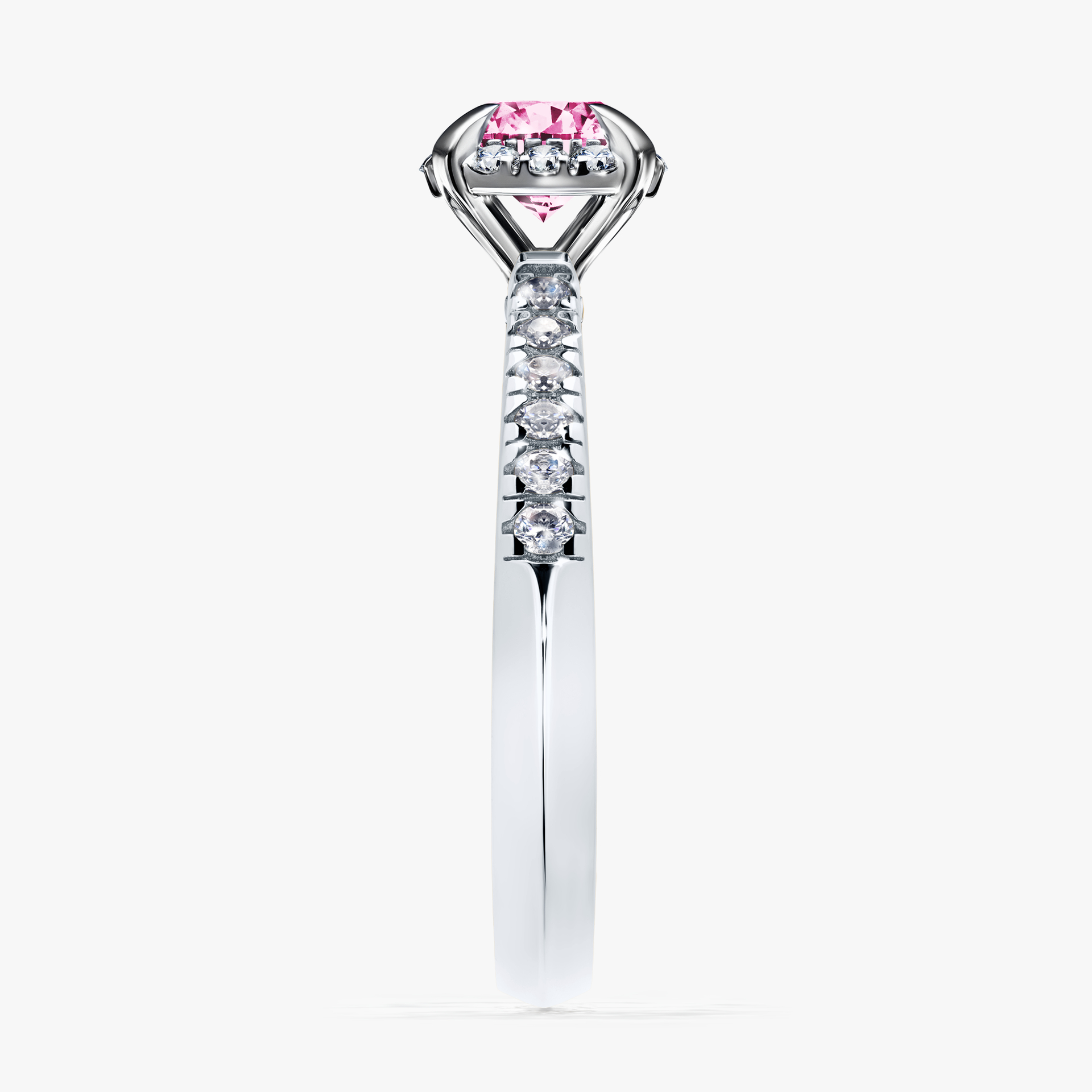 Pierścionek zaręczynowy My Princess z białego złota z różowym diamentem 0,76ct