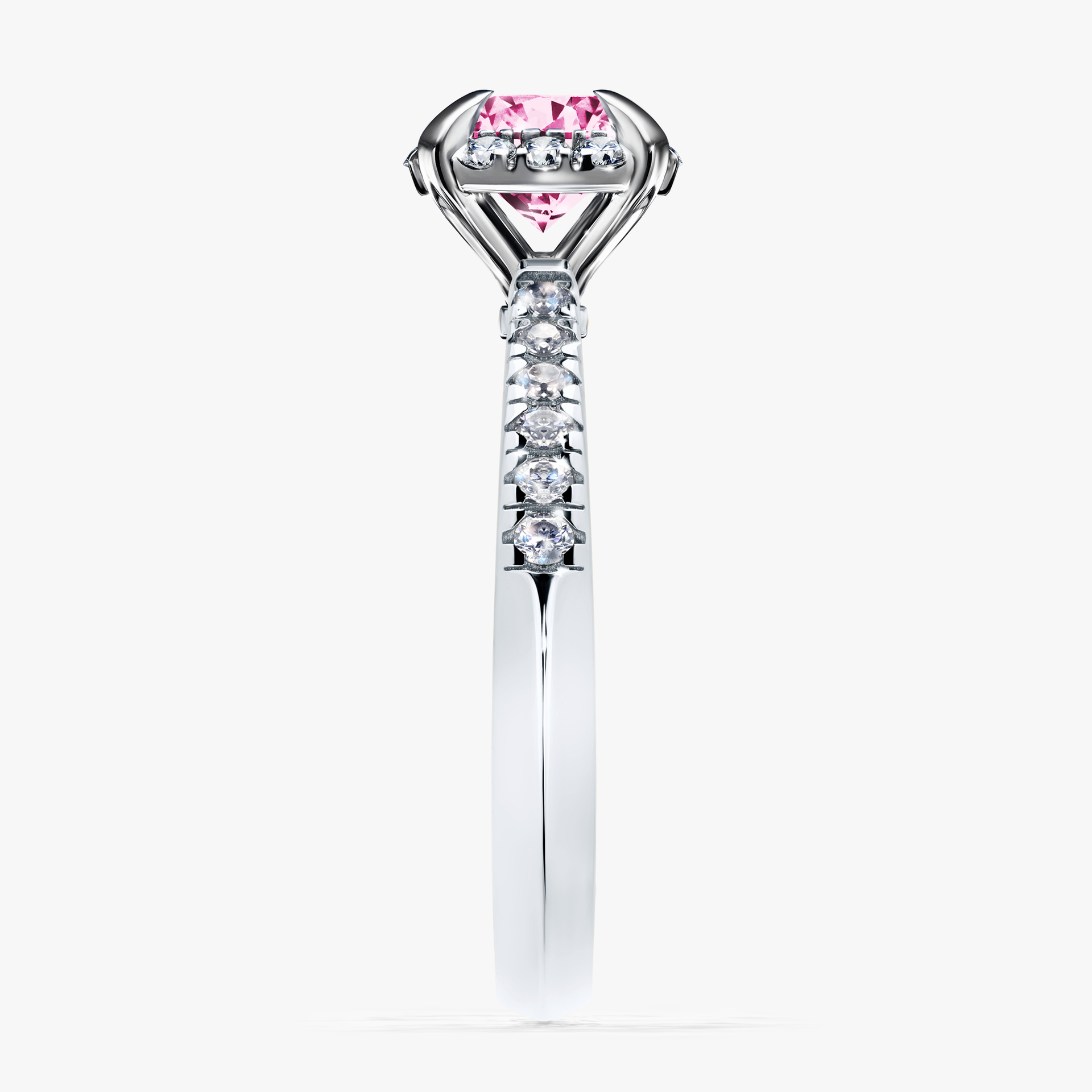 Pierścionek zaręczynowy My Princess z białego złota z różowym diamentem 1,18ct