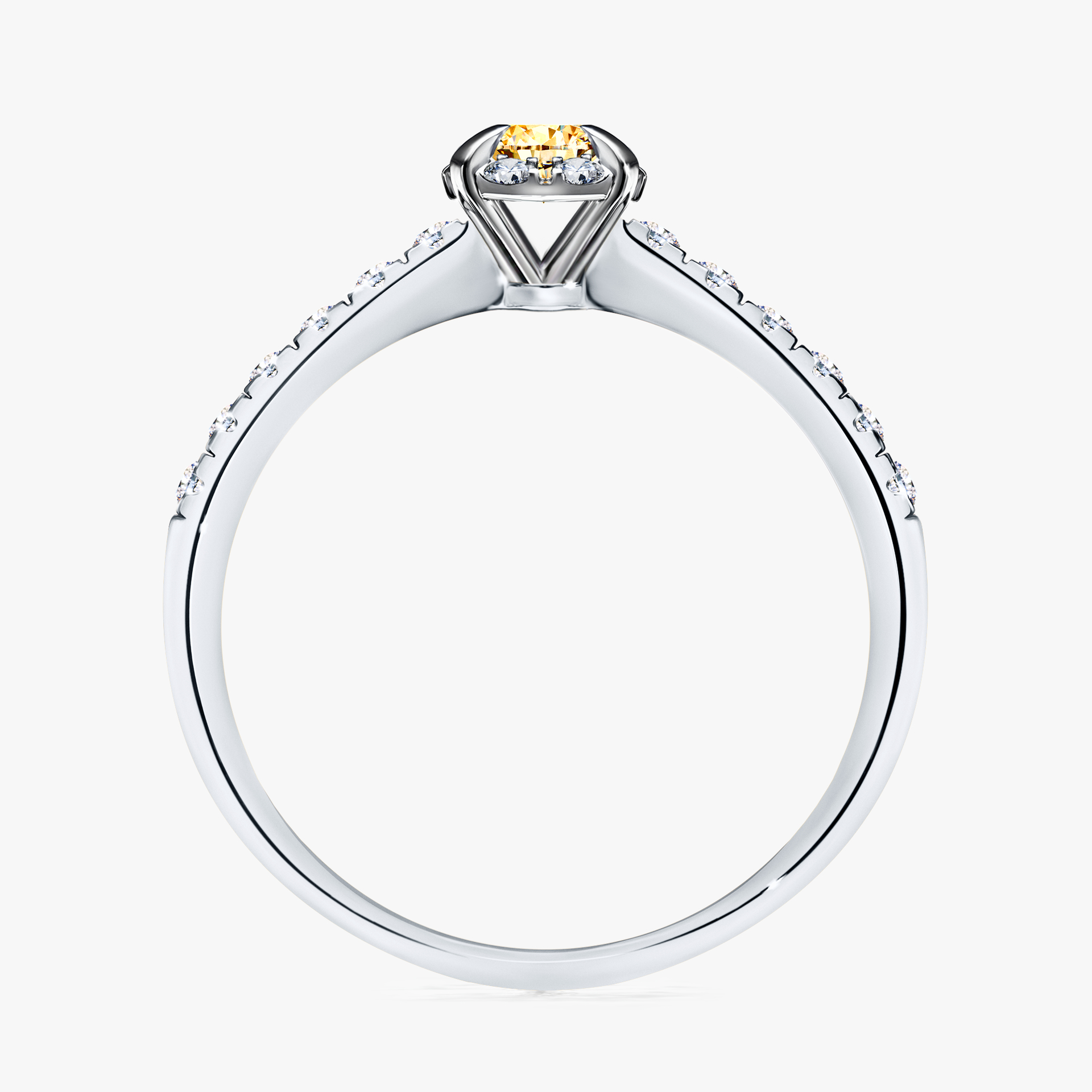 Pierścionek zaręczynowy My Princess z białego złota z żółtym diamentem 0,28ct