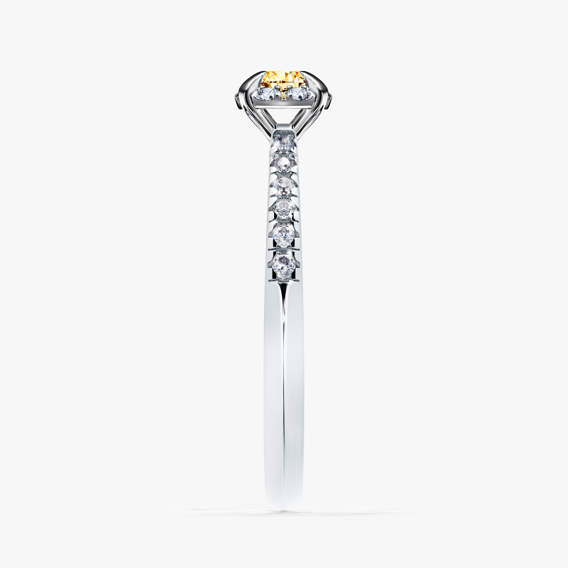 Pierścionek zaręczynowy My Princess z białego złota z żółtym diamentem 0,28ct