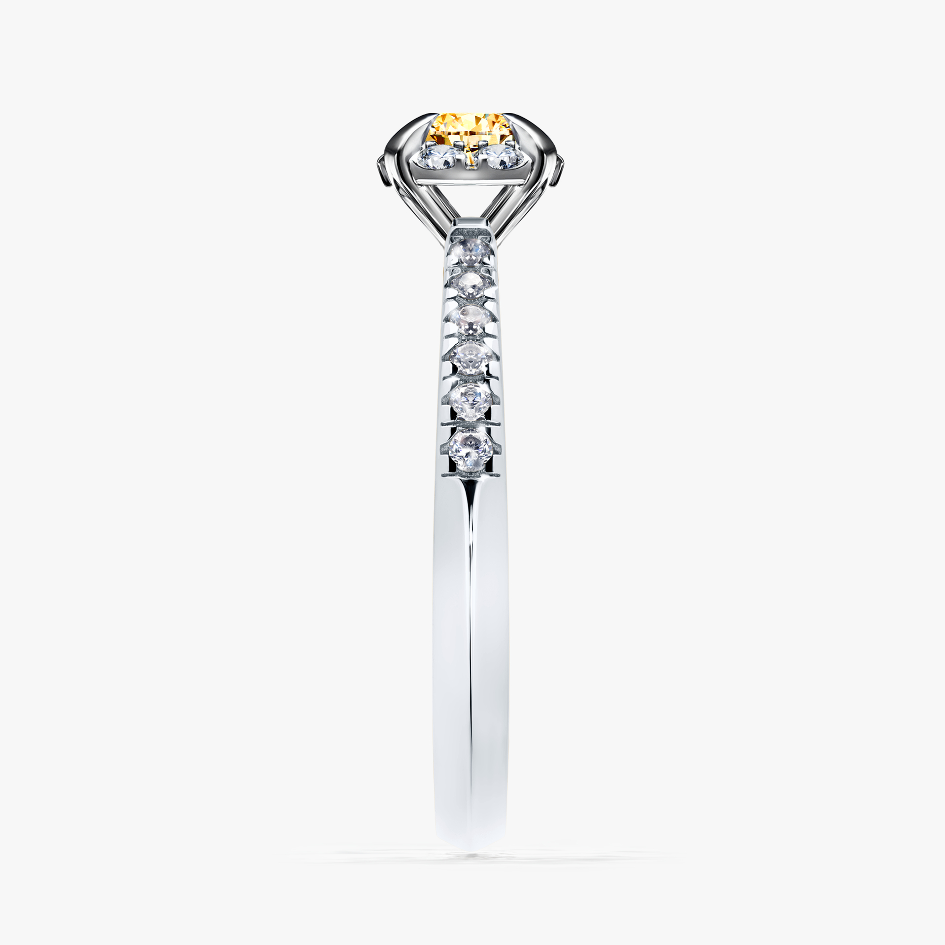 Pierścionek zaręczynowy My Princess z białego złota z żółtym diamentem 0,47ct