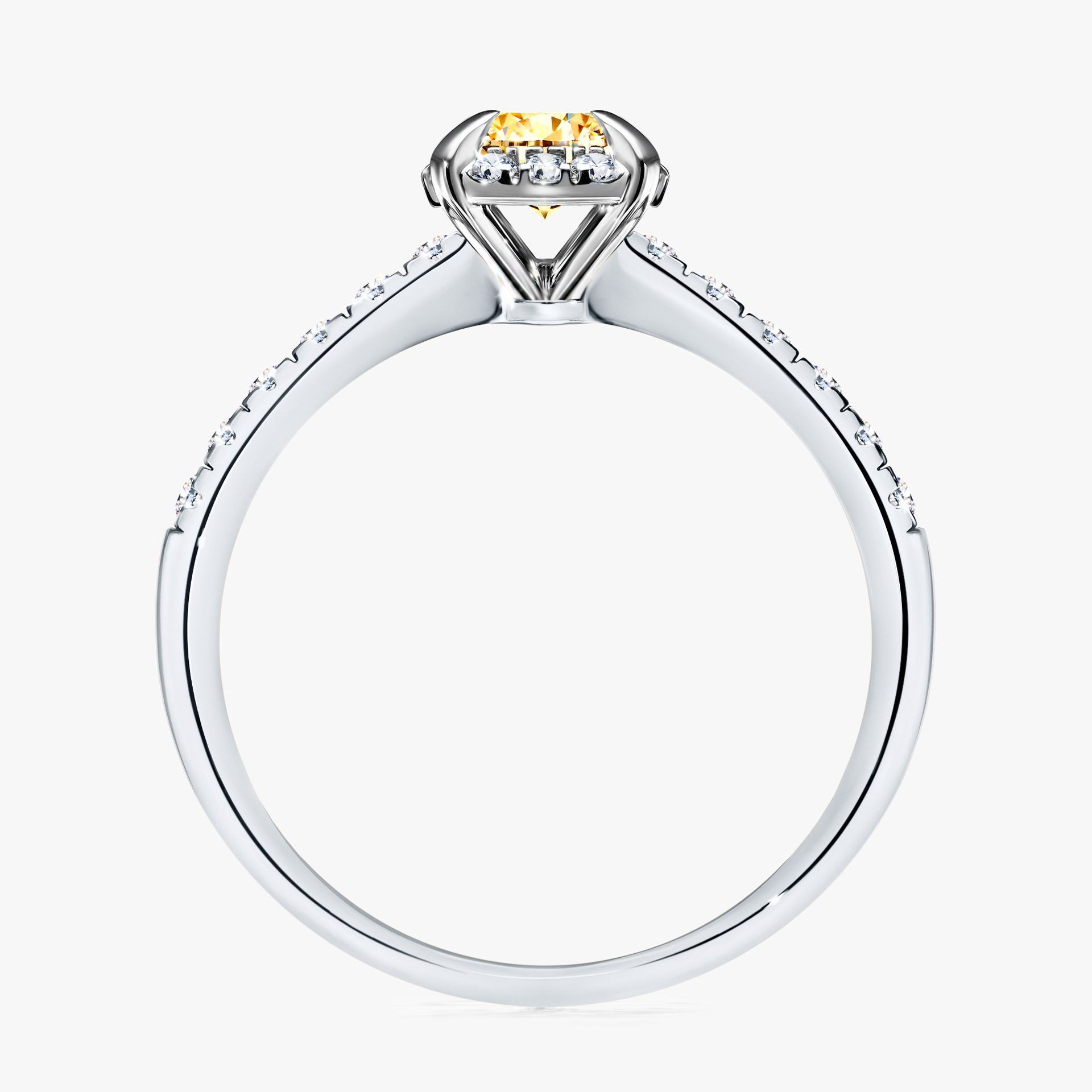 Pierścionek zaręczynowy My Princess z białego złota z żółtym diamentem 0,76ct