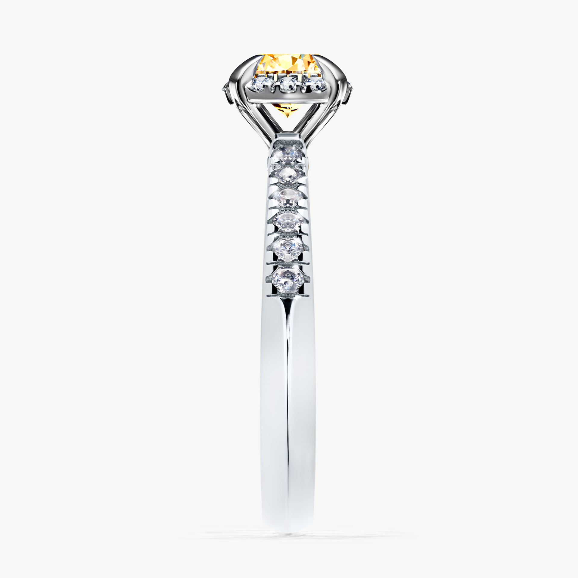 Pierścionek zaręczynowy My Princess z białego złota z żółtym diamentem 0,76ct