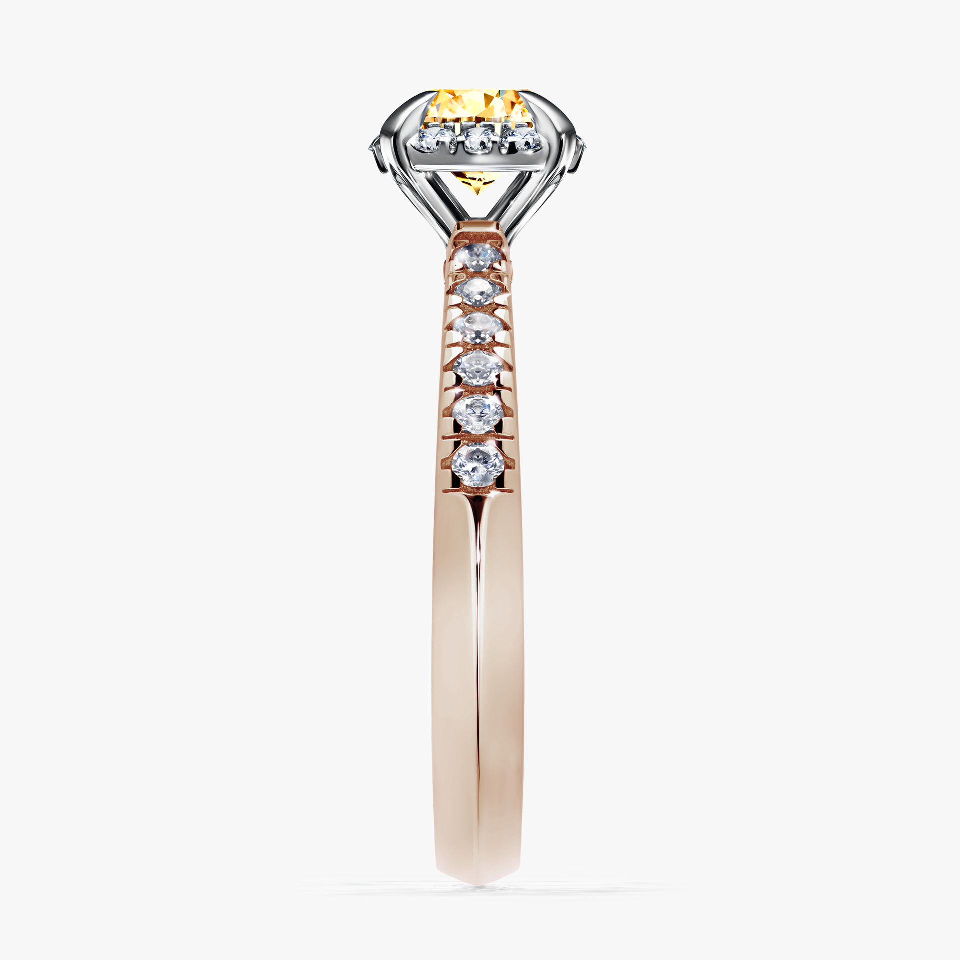 Pierścionek zaręczynowy My Princess z różowego złota z żółtym diamentem 0,76ct