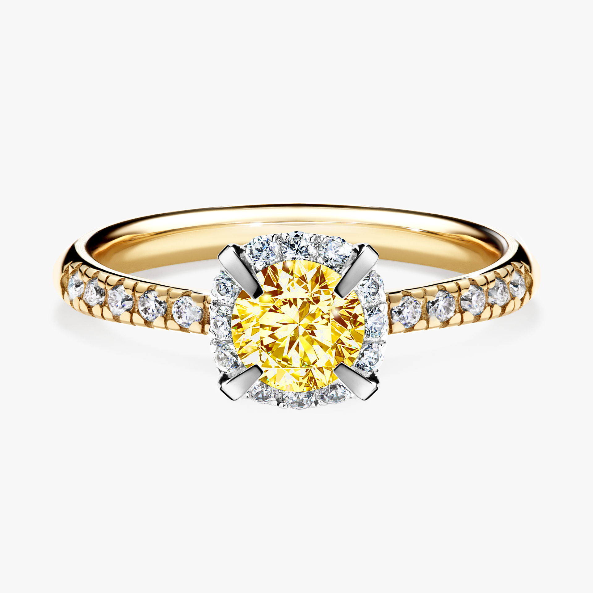 Pierścionek zaręczynowy My Princess z żółtego złota z żółtym diamentem 0,76ct