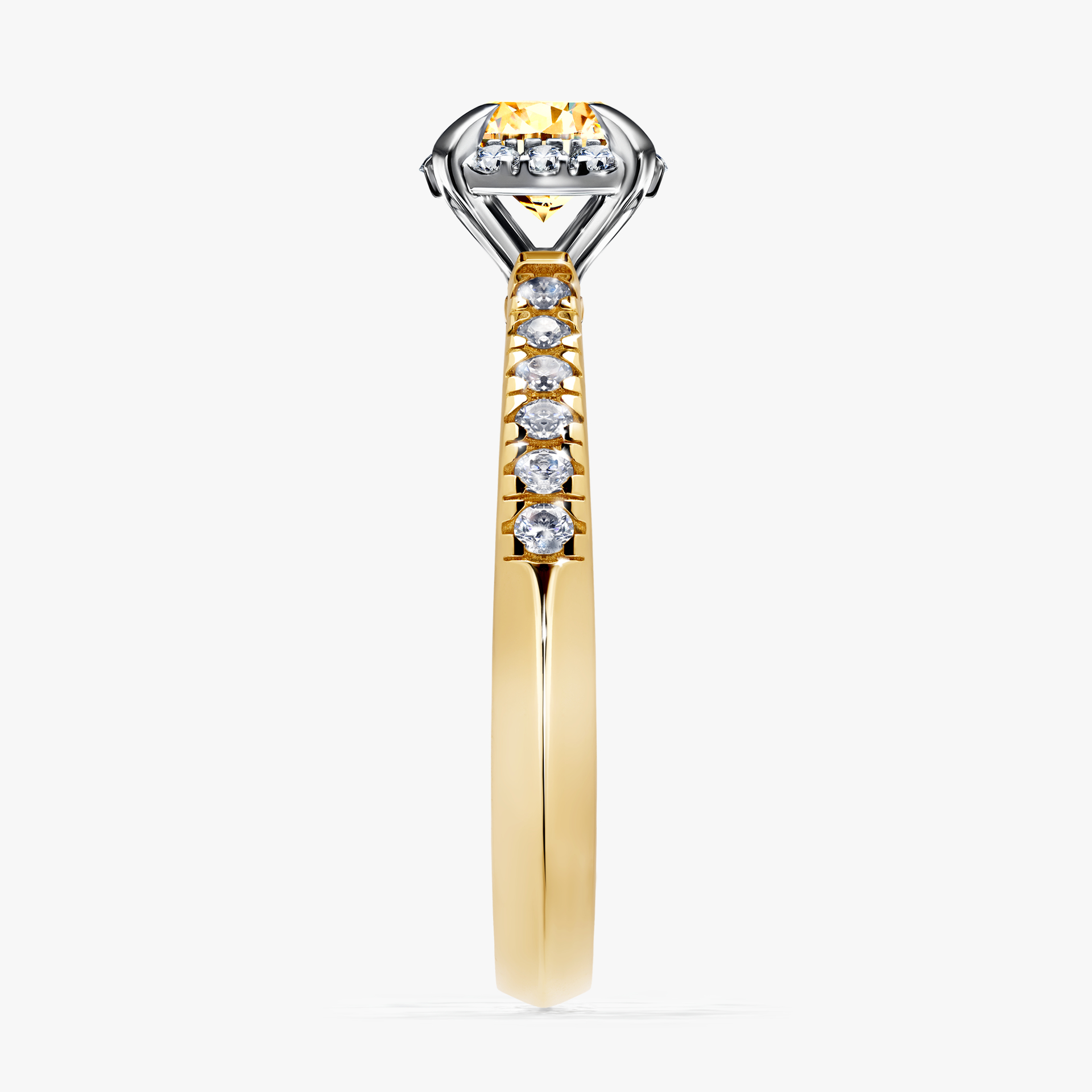 Pierścionek zaręczynowy My Princess z żółtego złota z żółtym diamentem 0,76ct