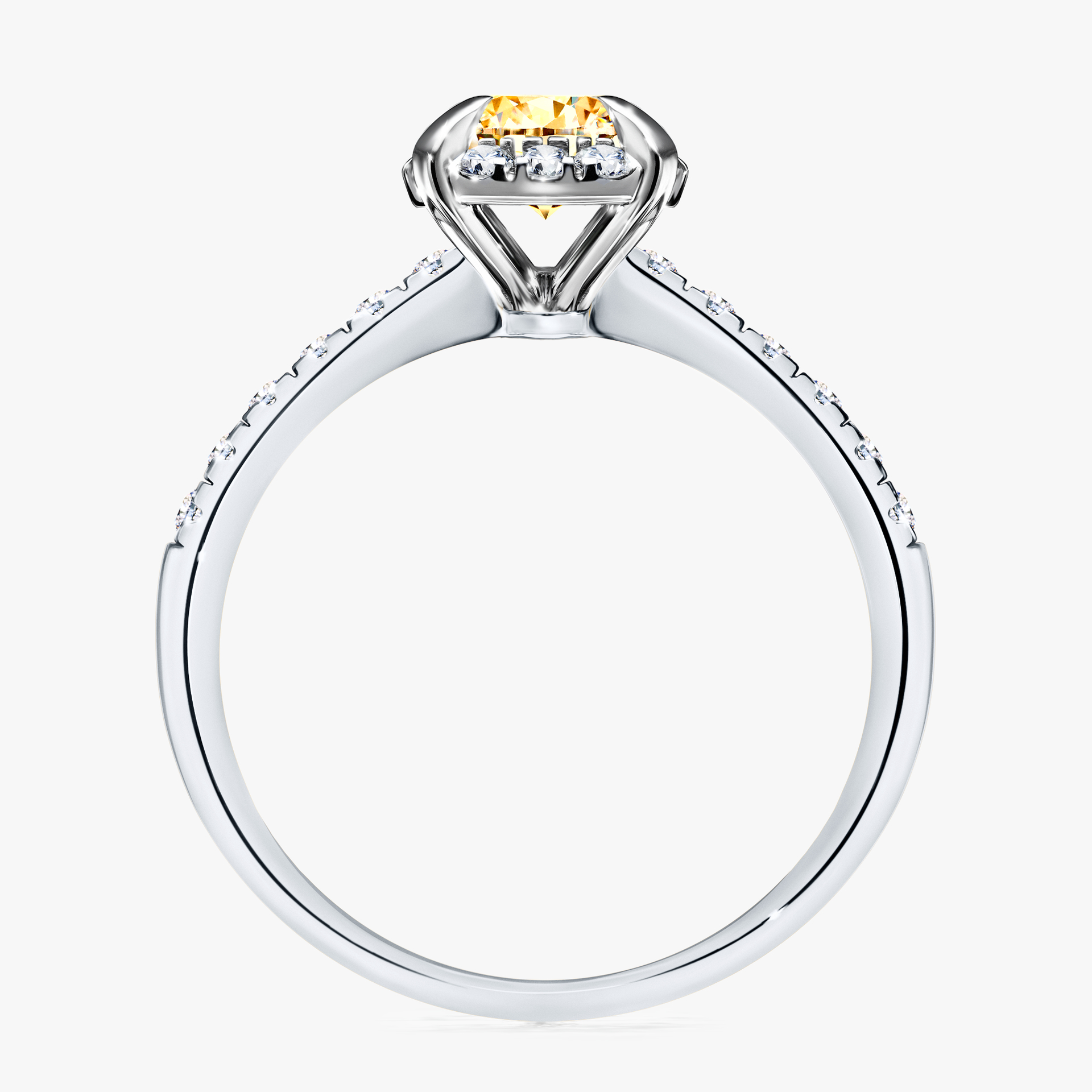 Pierścionek zaręczynowy My Princess z białego złota z żółtym diamentem 1,18ct