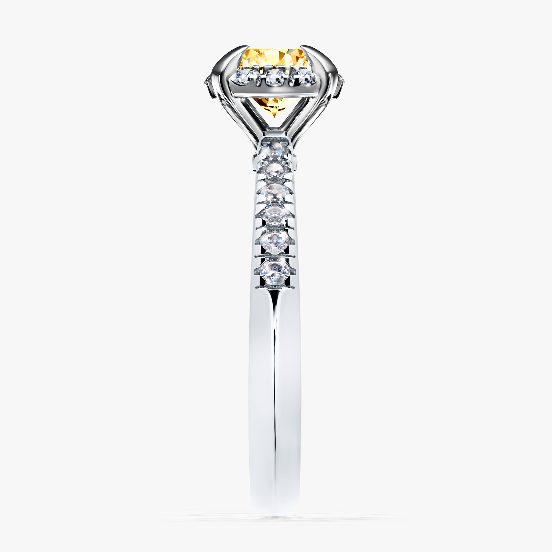 Pierścionek zaręczynowy My Princess z białego złota z żółtym diamentem 1,18ct
