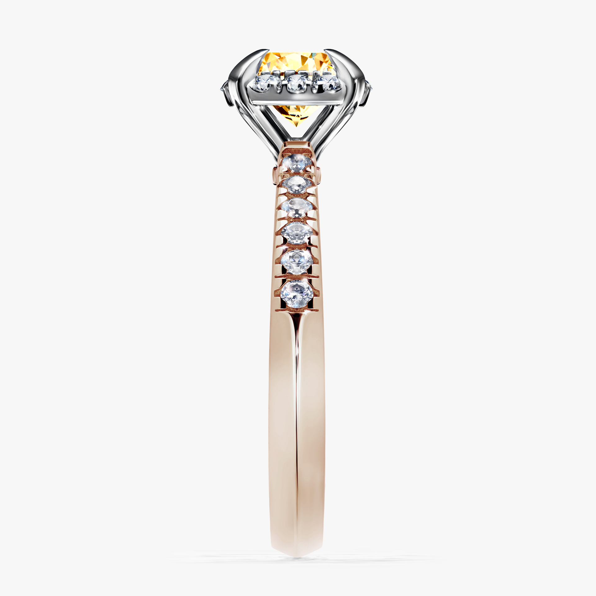 Pierścionek zaręczynowy My Princess z różowego złota z żółtym diamentem 1,18ct